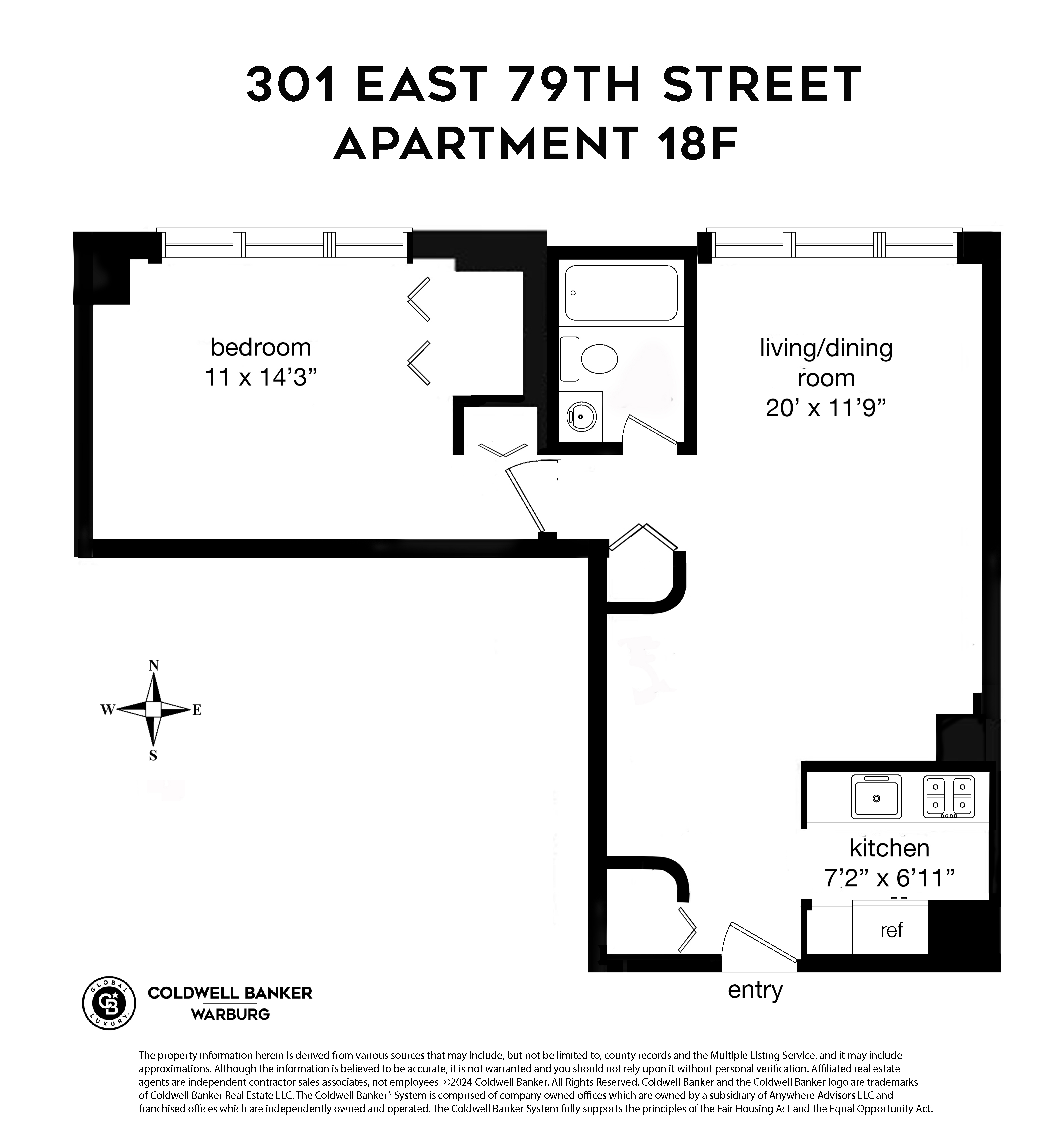 Floorplan for 301 East 79th Street, 18F