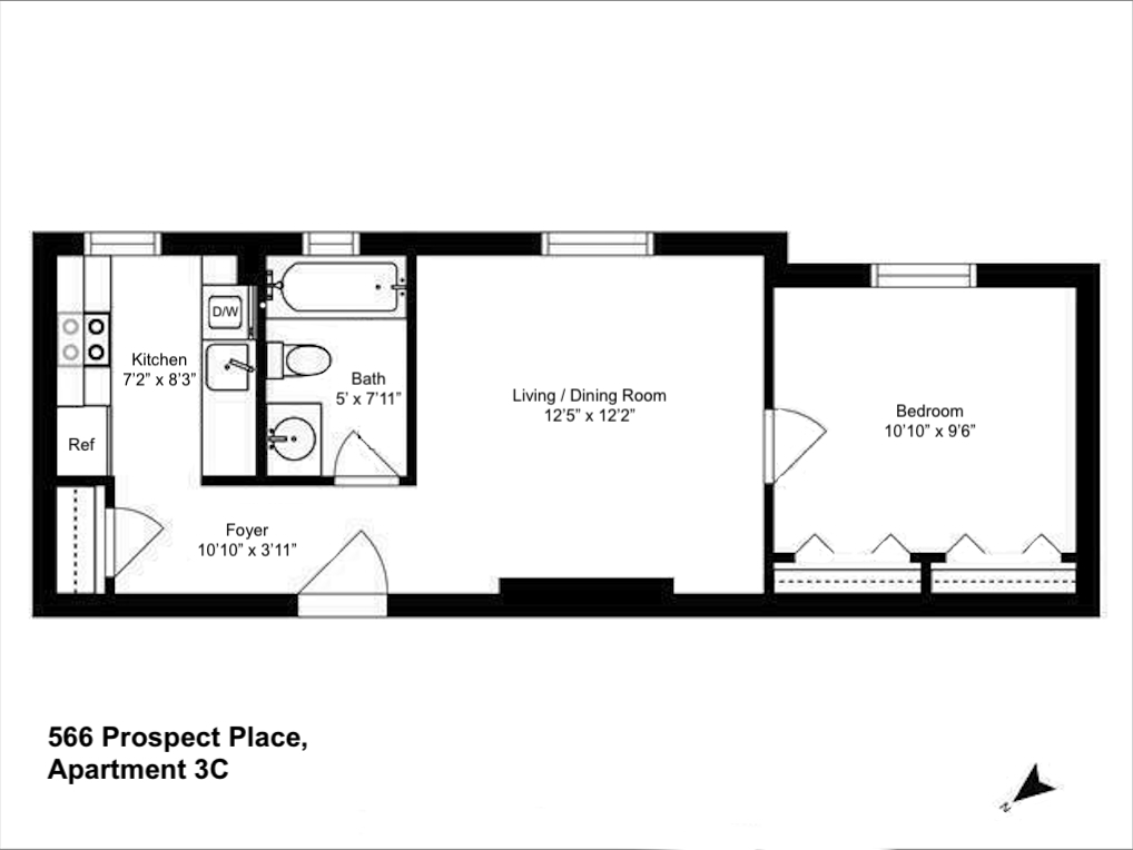 Floorplan for 566 Prospect Place, 3C