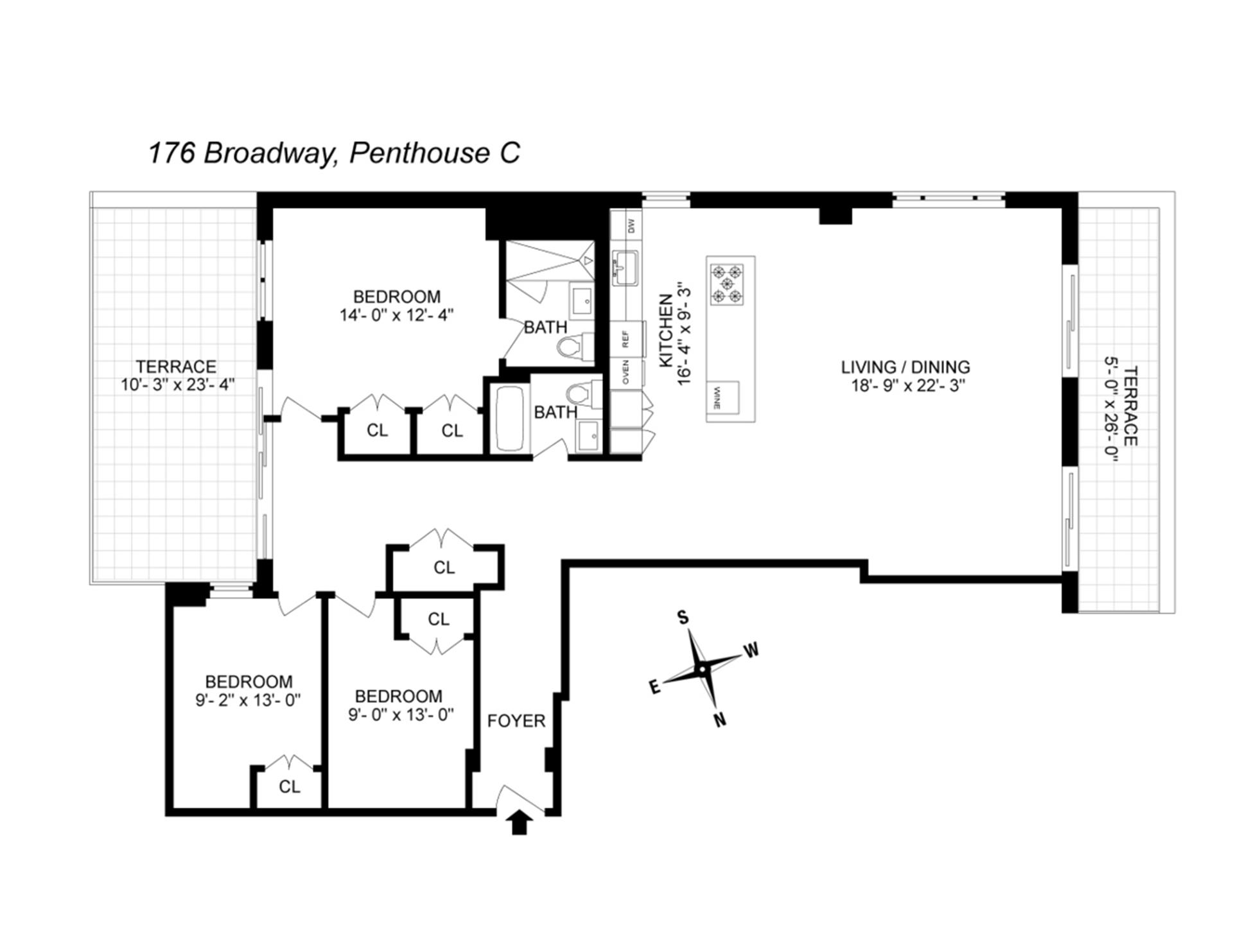 Floorplan for 176 Broadway, PHC