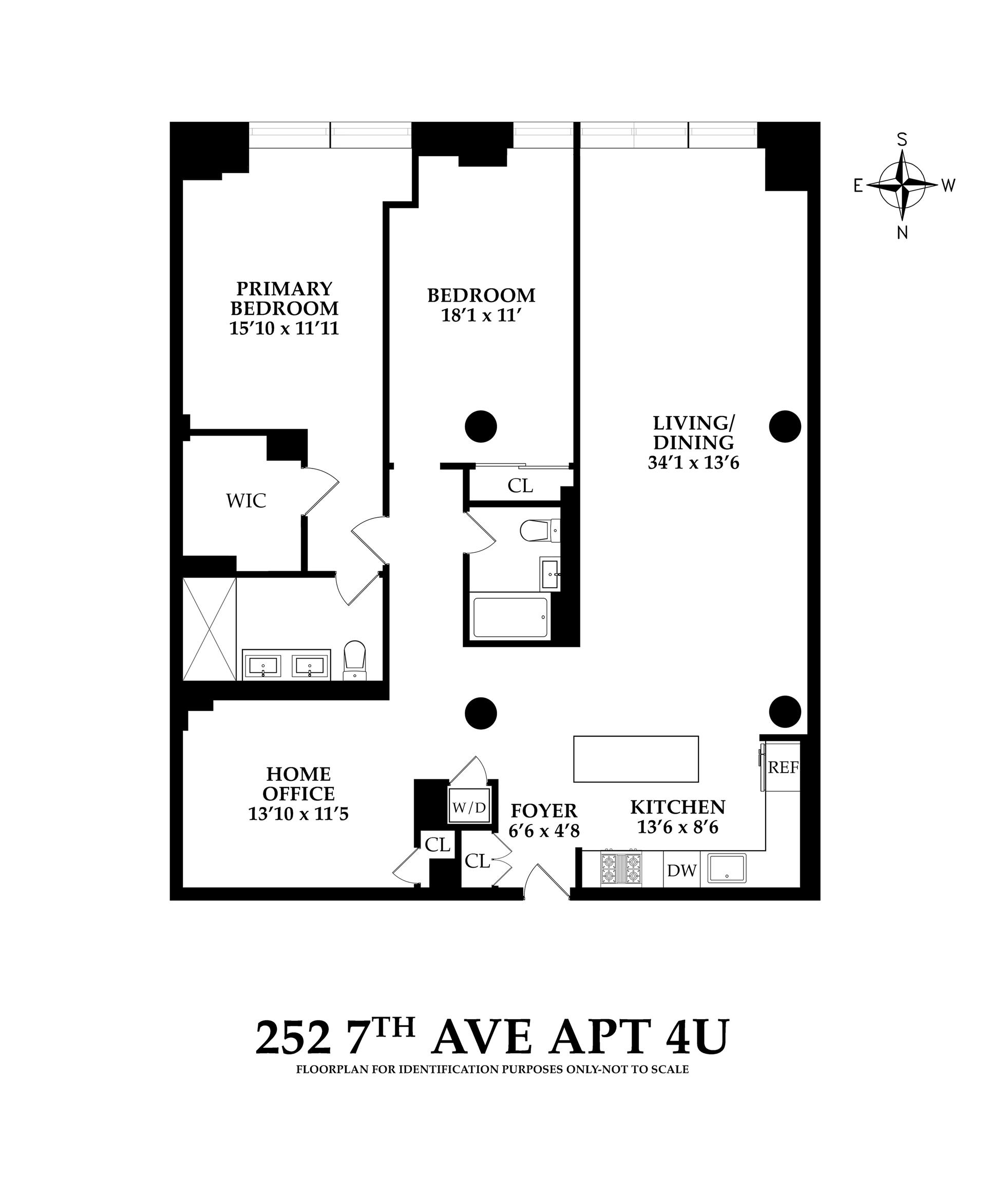 Floorplan for 252 7th Avenue, 4U