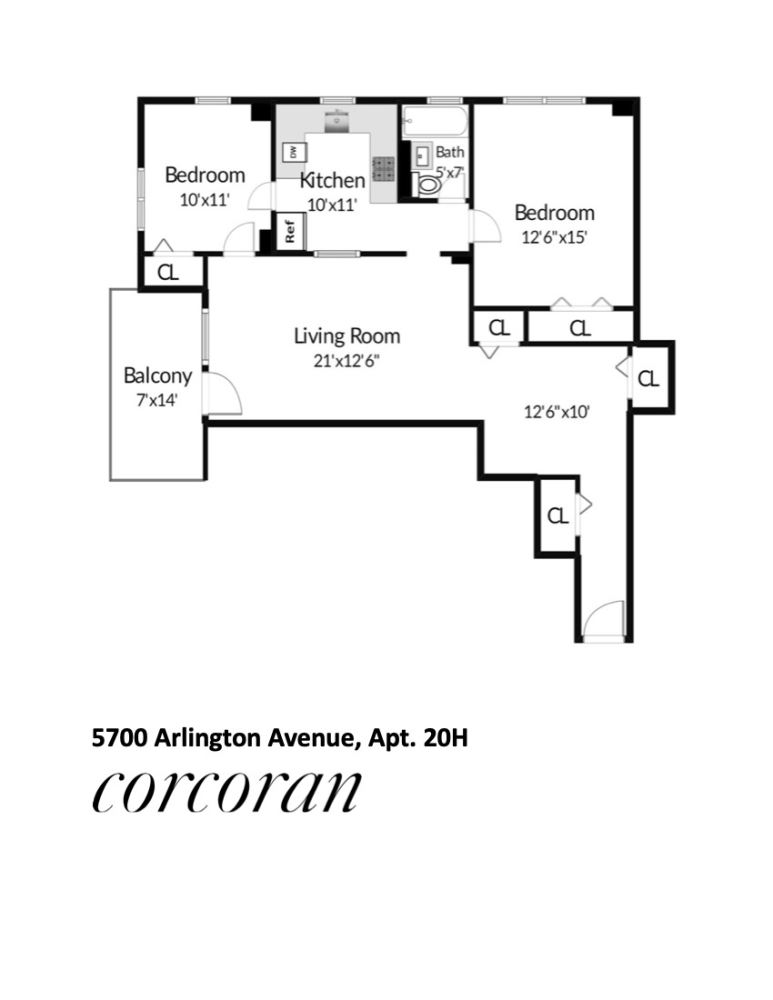 Floorplan for 5700 Arlington Avenue, 20H