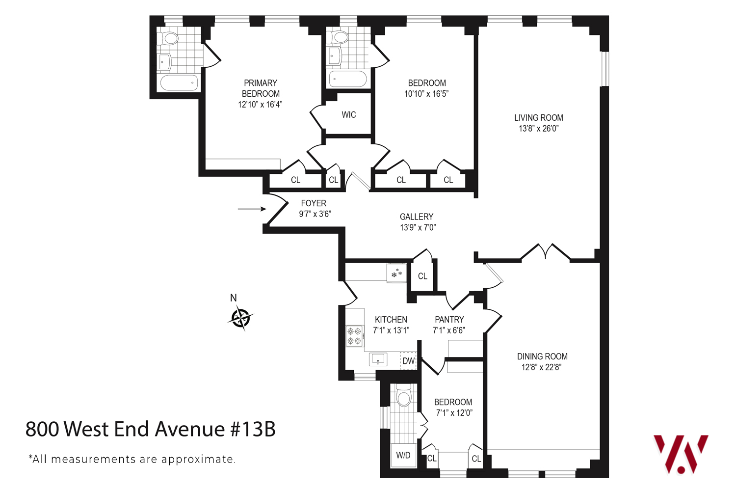 Floorplan for 800 West End Avenue, 13B