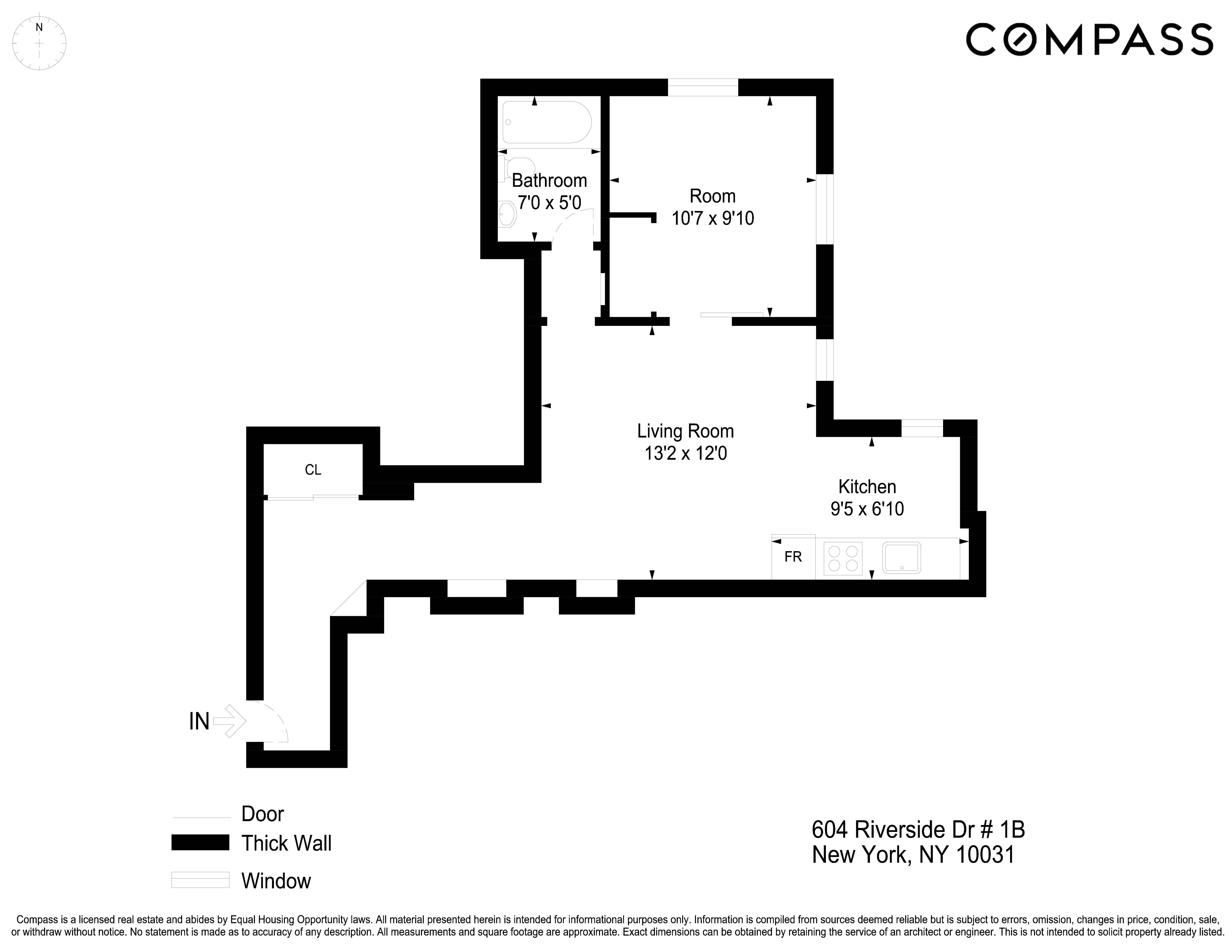 Floorplan for 604 Riverside Drive, 1B