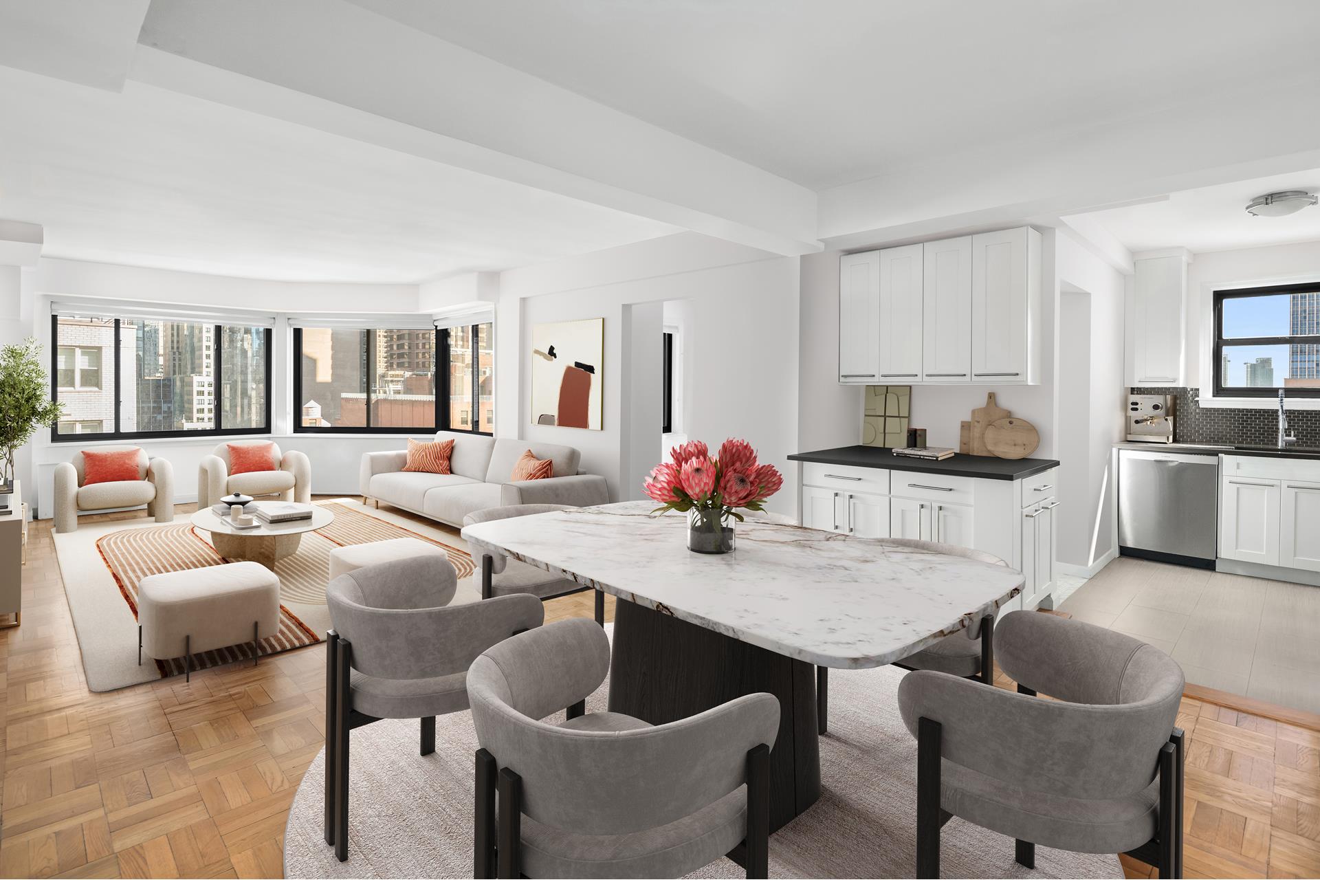 200 East 36th Street 17F, Murray Hill, Midtown East, NYC - 2 Bedrooms  
1.5 Bathrooms  
5 Rooms - 