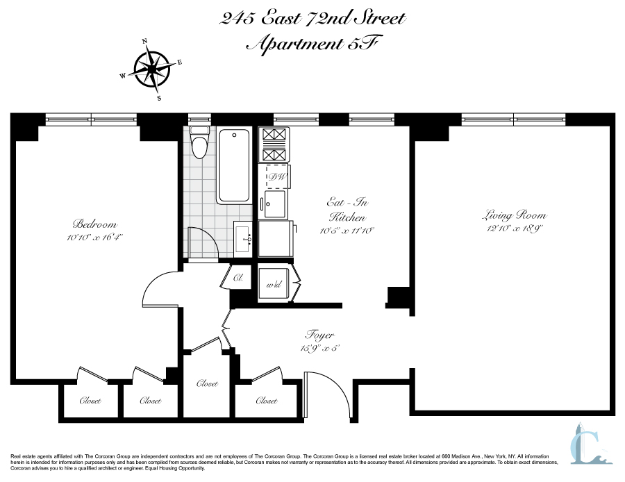 Floorplan for 245 East 72nd Street, 5F