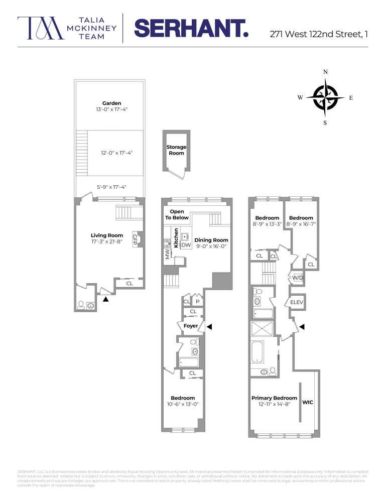 Floorplan for 271 West, 122nd Street, 1