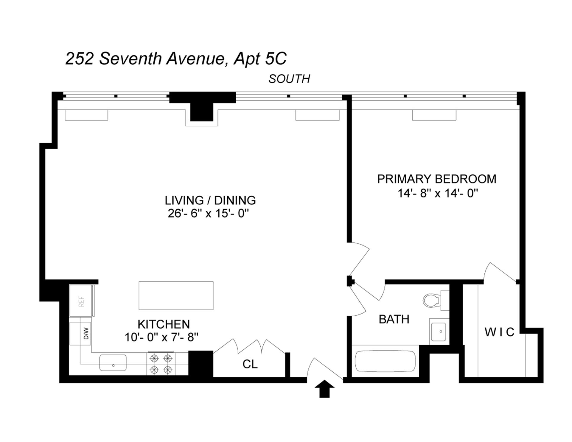 Floorplan for 252 7th Avenue, 5C