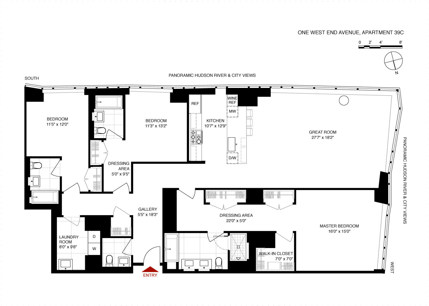 Floorplan for 1 West End Avenue, 39C