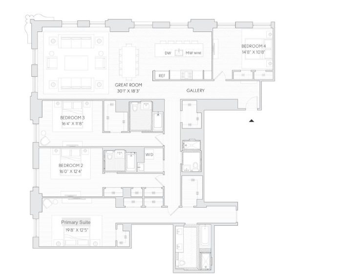 Floorplan for 100 Barclay Street, B27