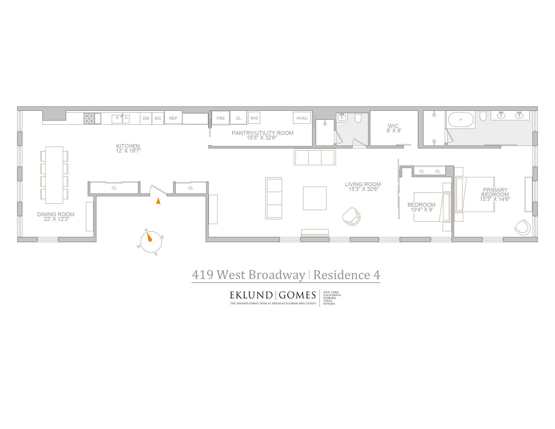 Floorplan for 419 West Broadway, 4S