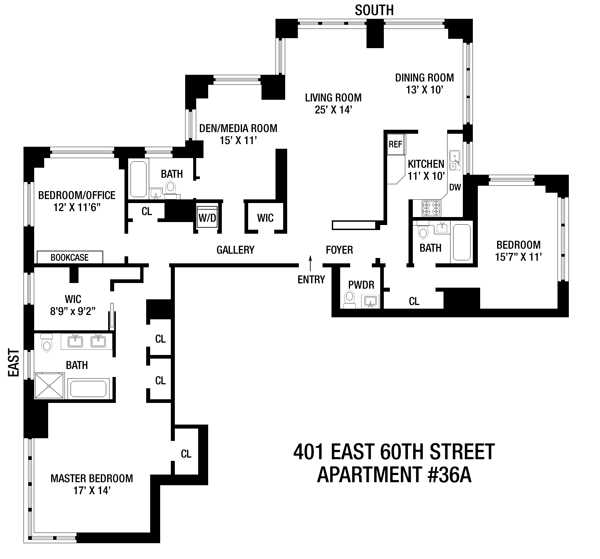 Floorplan for 401 East 60th Street, 36-A