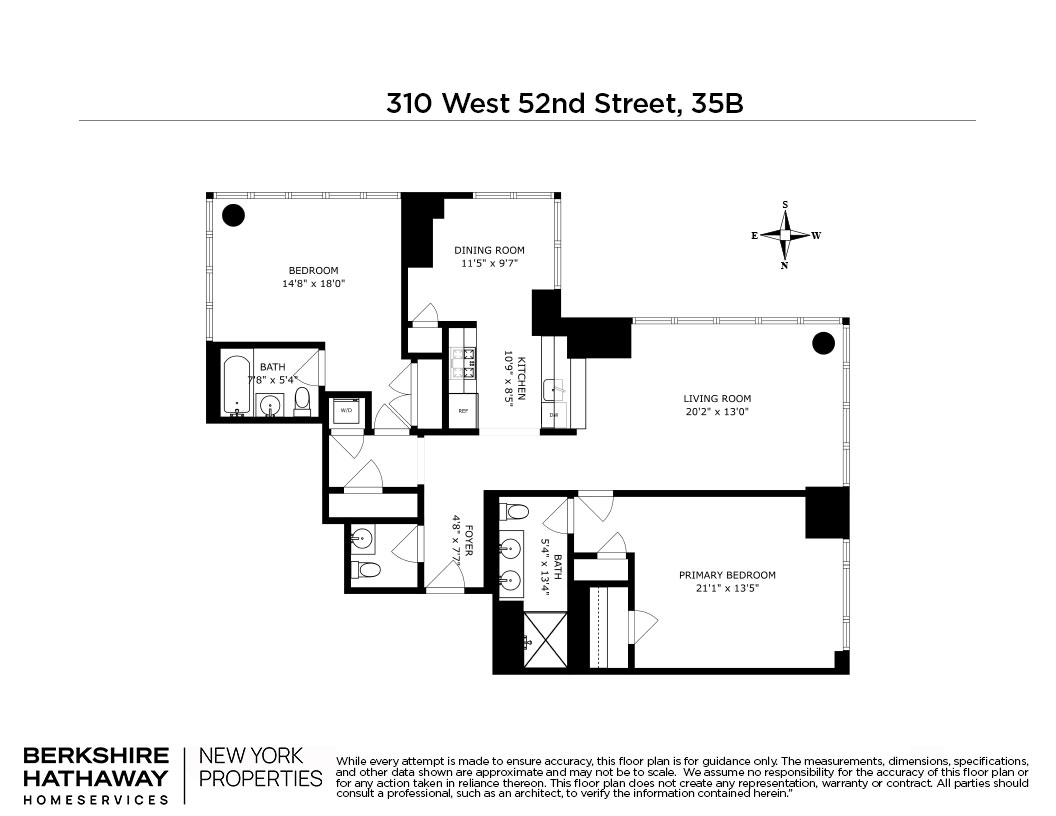 Floorplan for 310 West 52nd Street, 35B
