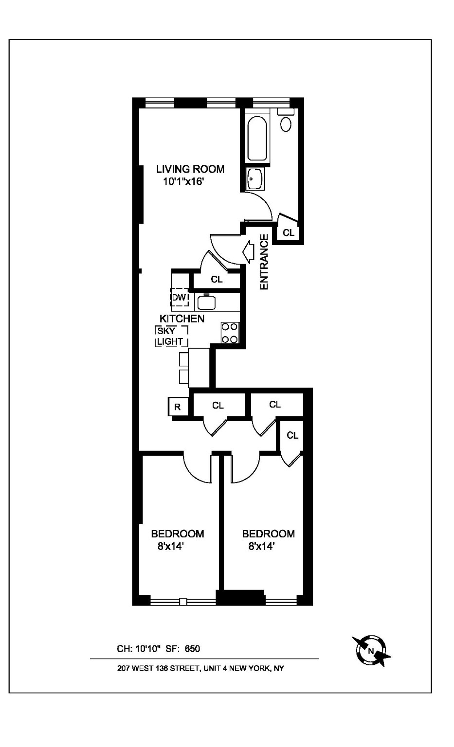 Floorplan for 207 West 136th Street, 4