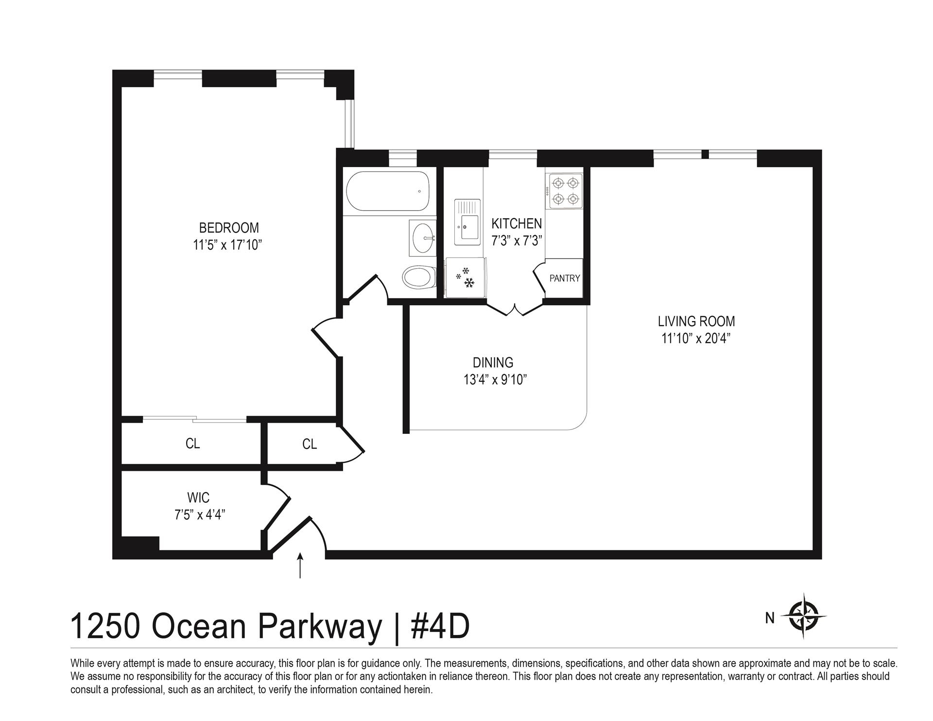 Floorplan for 1250 Ocean Parkway, 4D