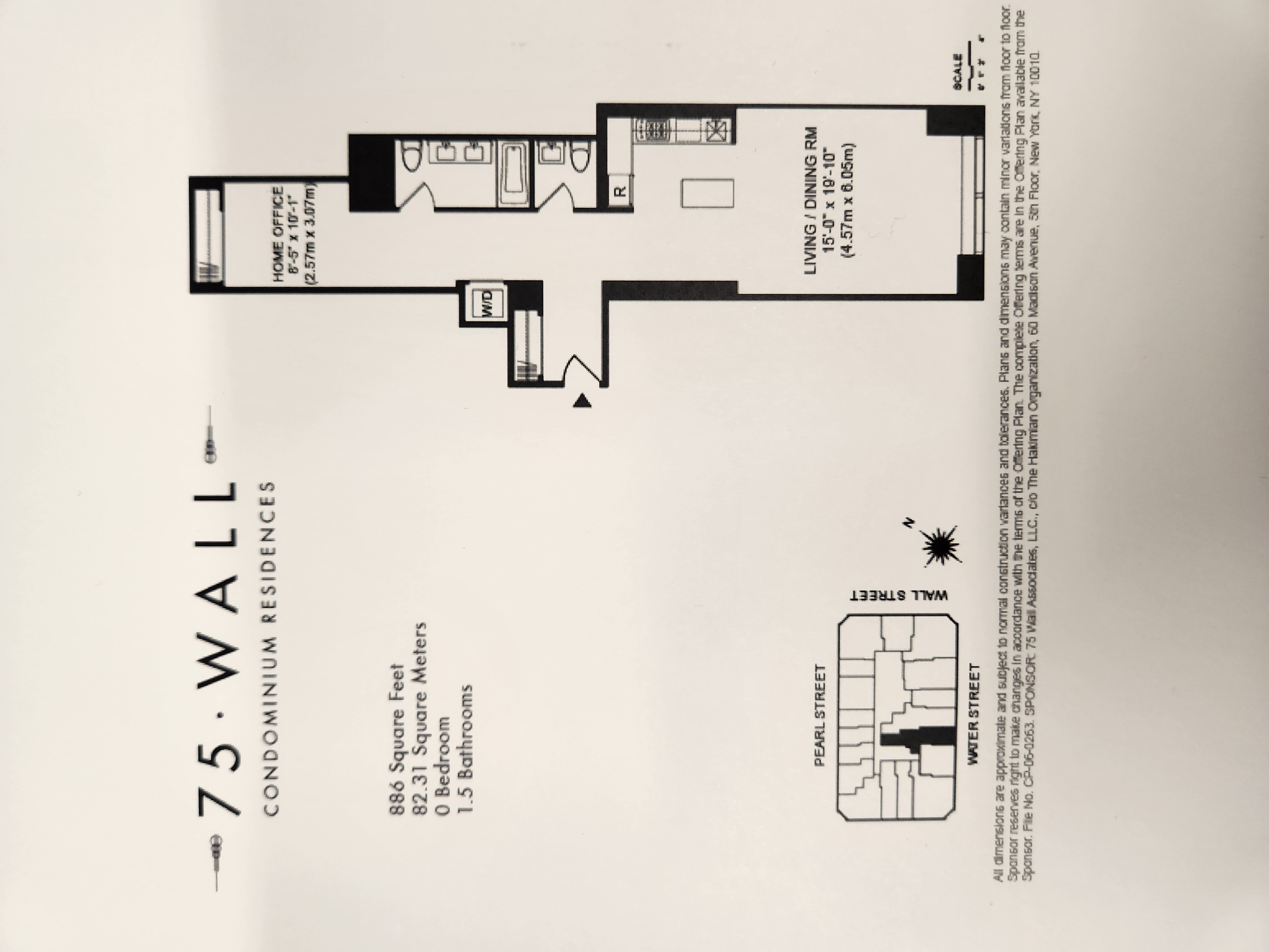Floorplan for 75 Wall Street, 27A