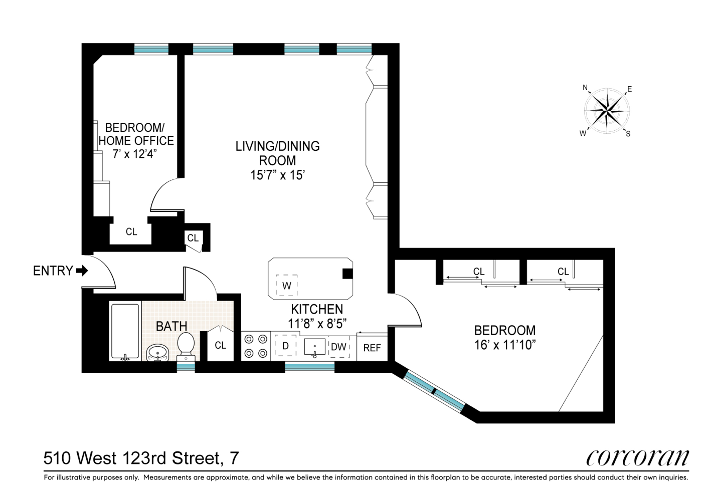 Floorplan for 510 West 123rd Street, 7