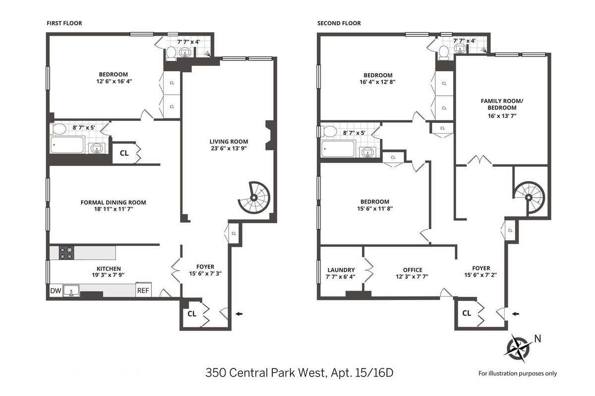 Floorplan for 350 Central Park, 15/16-D