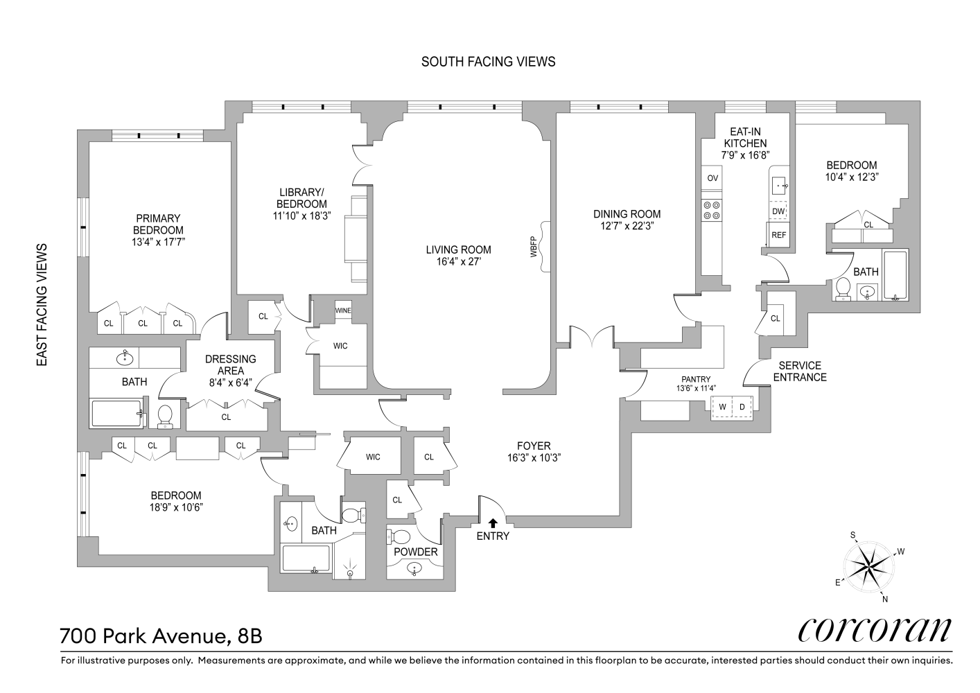 Floorplan for 700 Park Avenue, 8B