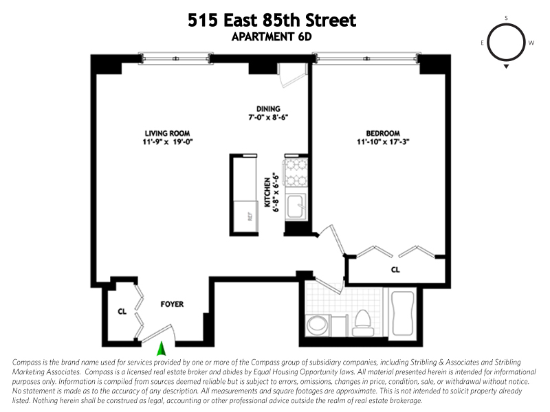 Floorplan for 515 East 85th Street, 6D