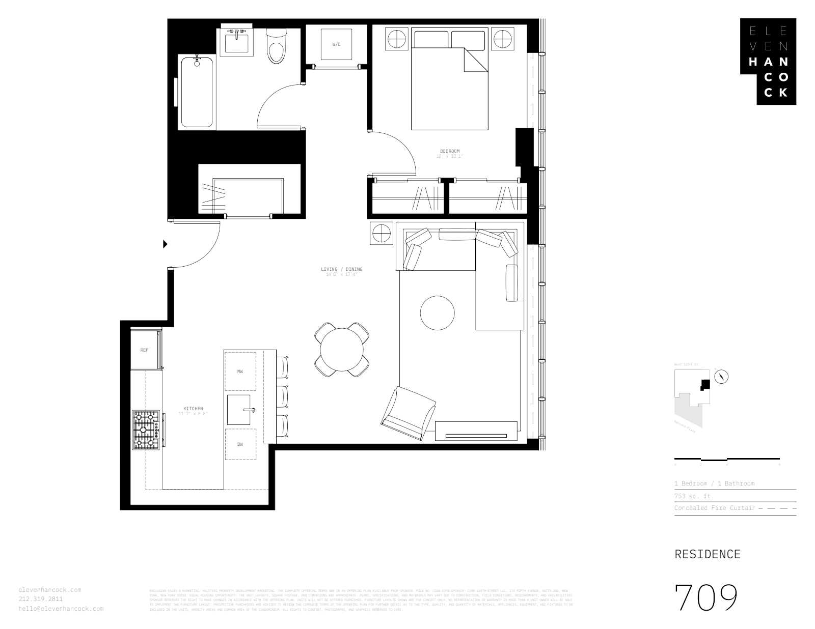 Floorplan for 11 Hancock Place, 709