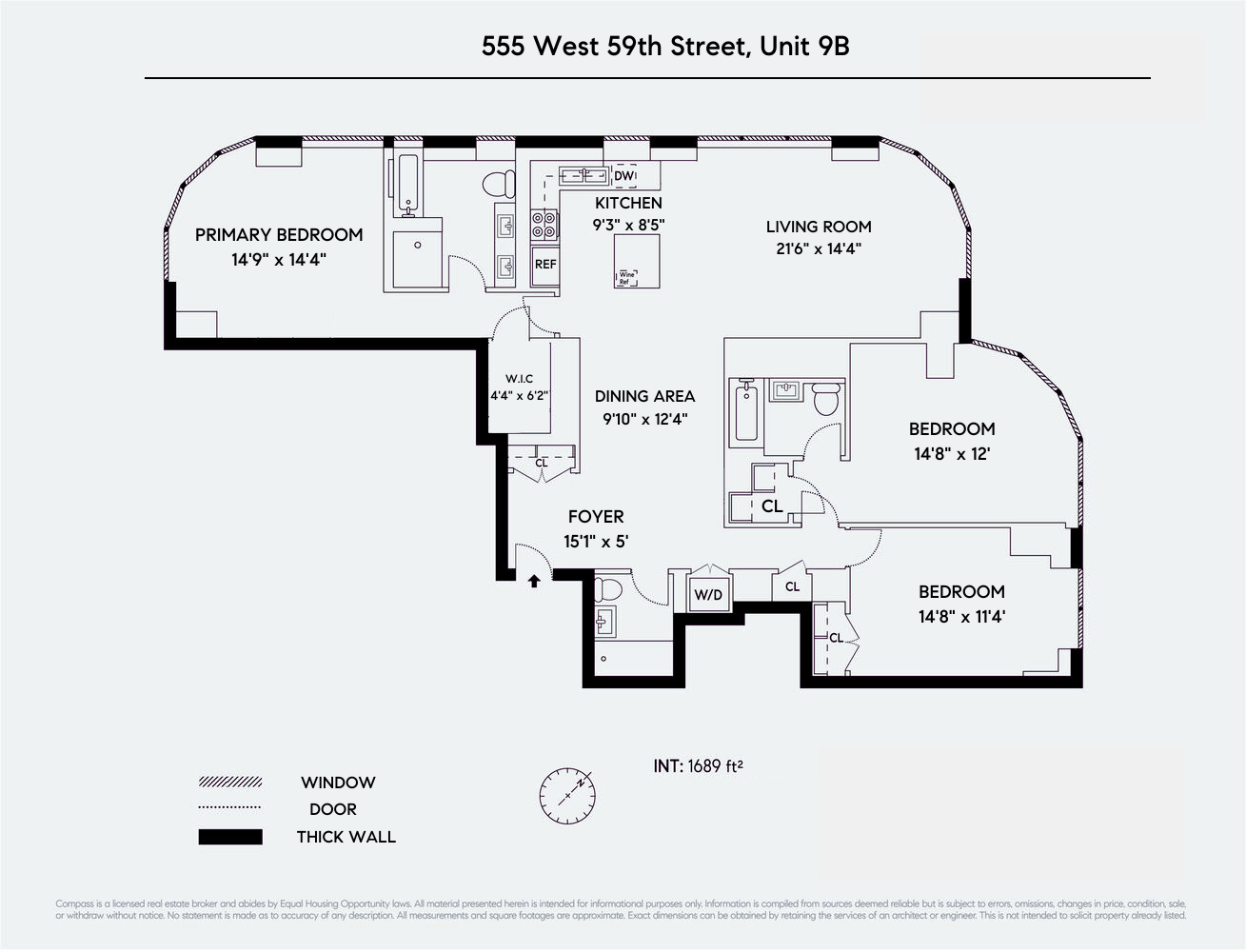 Floorplan for 555 West 59th Street, 9B