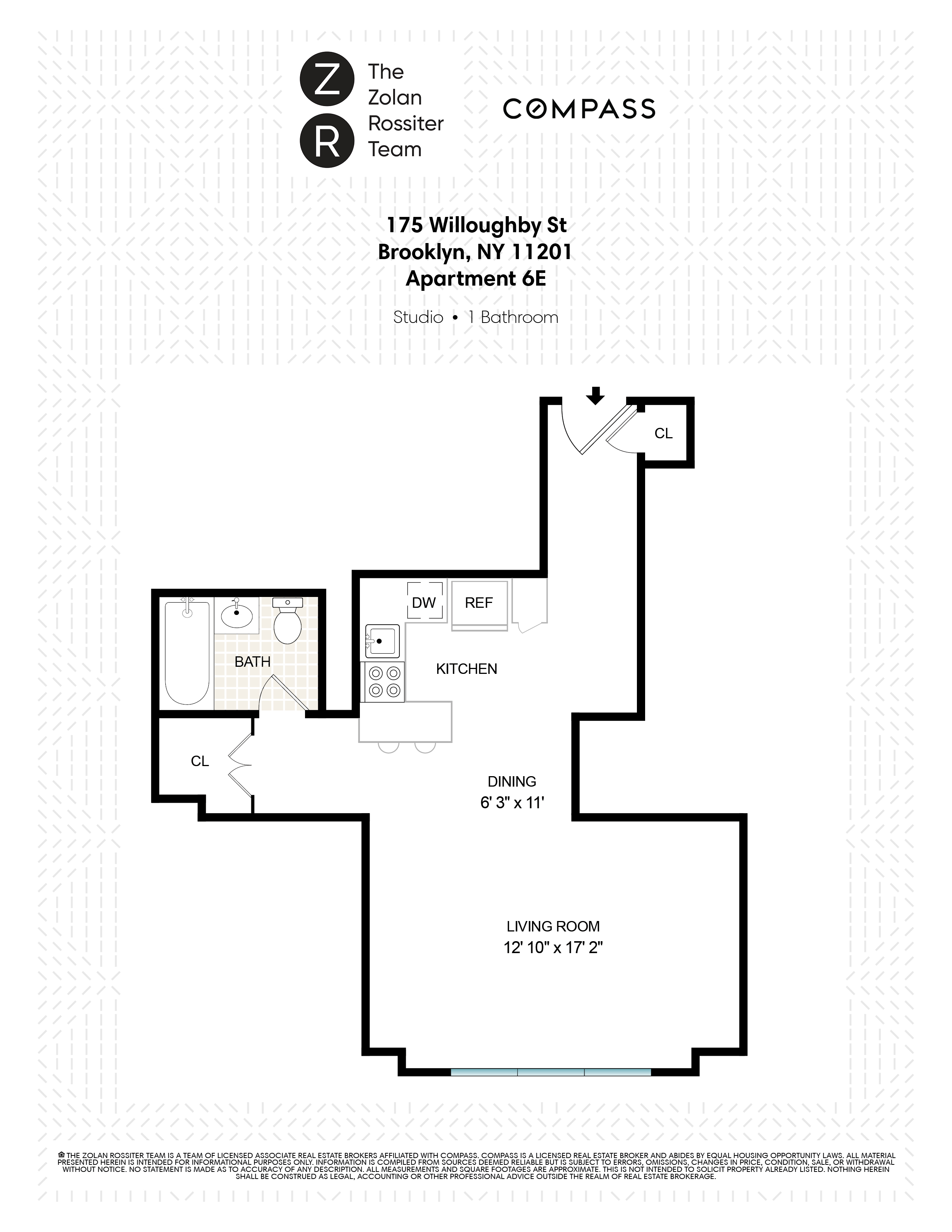 Floorplan for 175 Willoughby Street, 6E