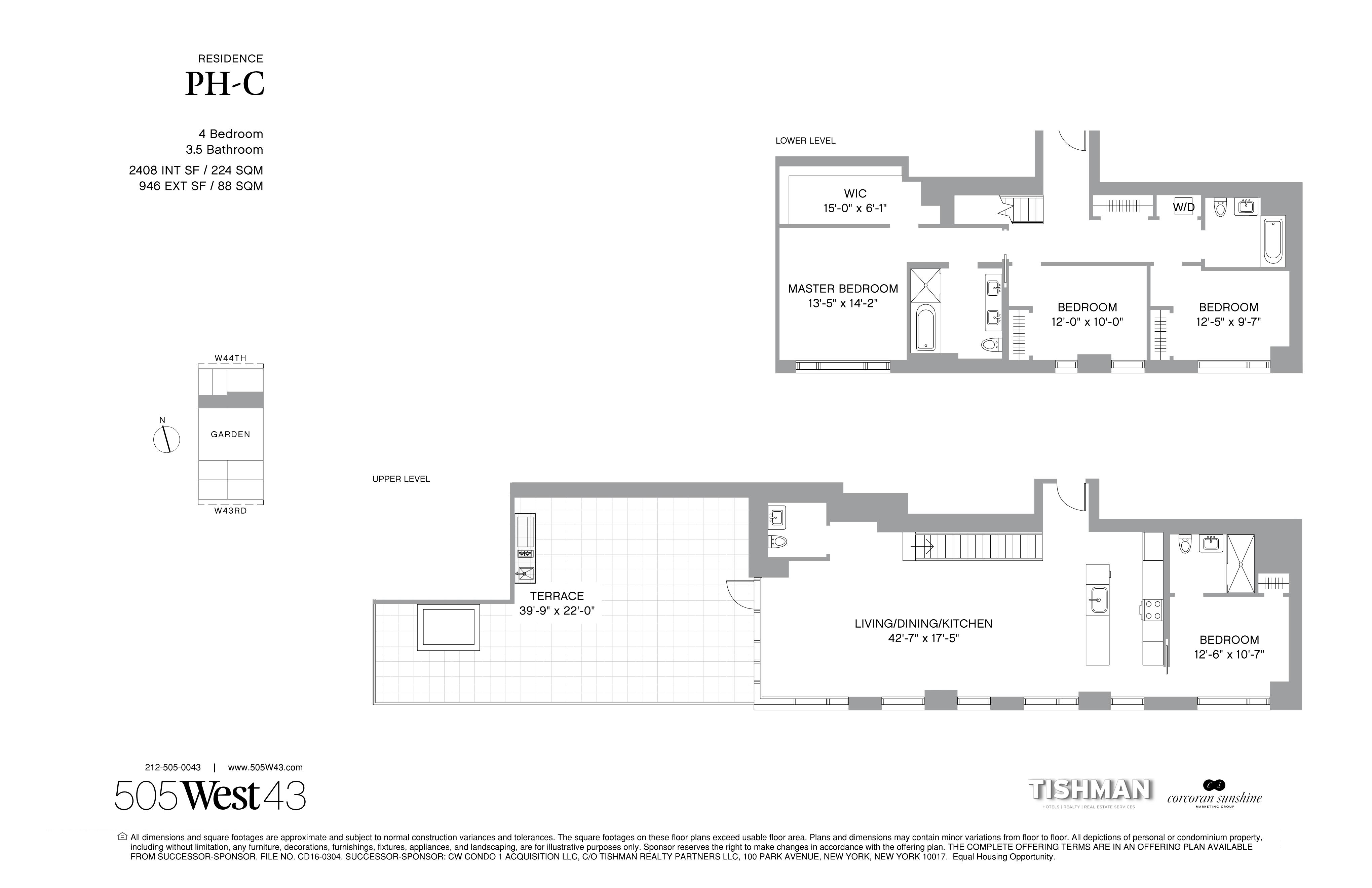 Floorplan for 505 West 43rd Street, PHC