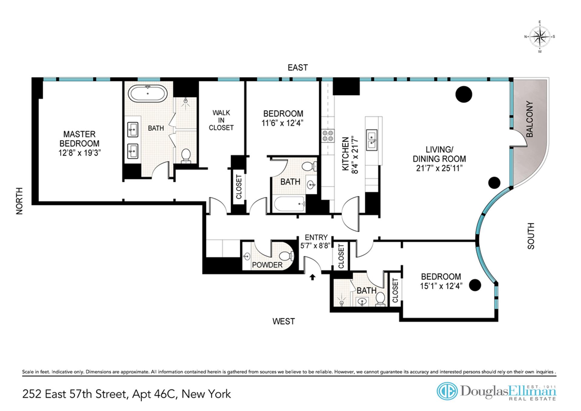 Floorplan for 252 East 57th Street, 46C