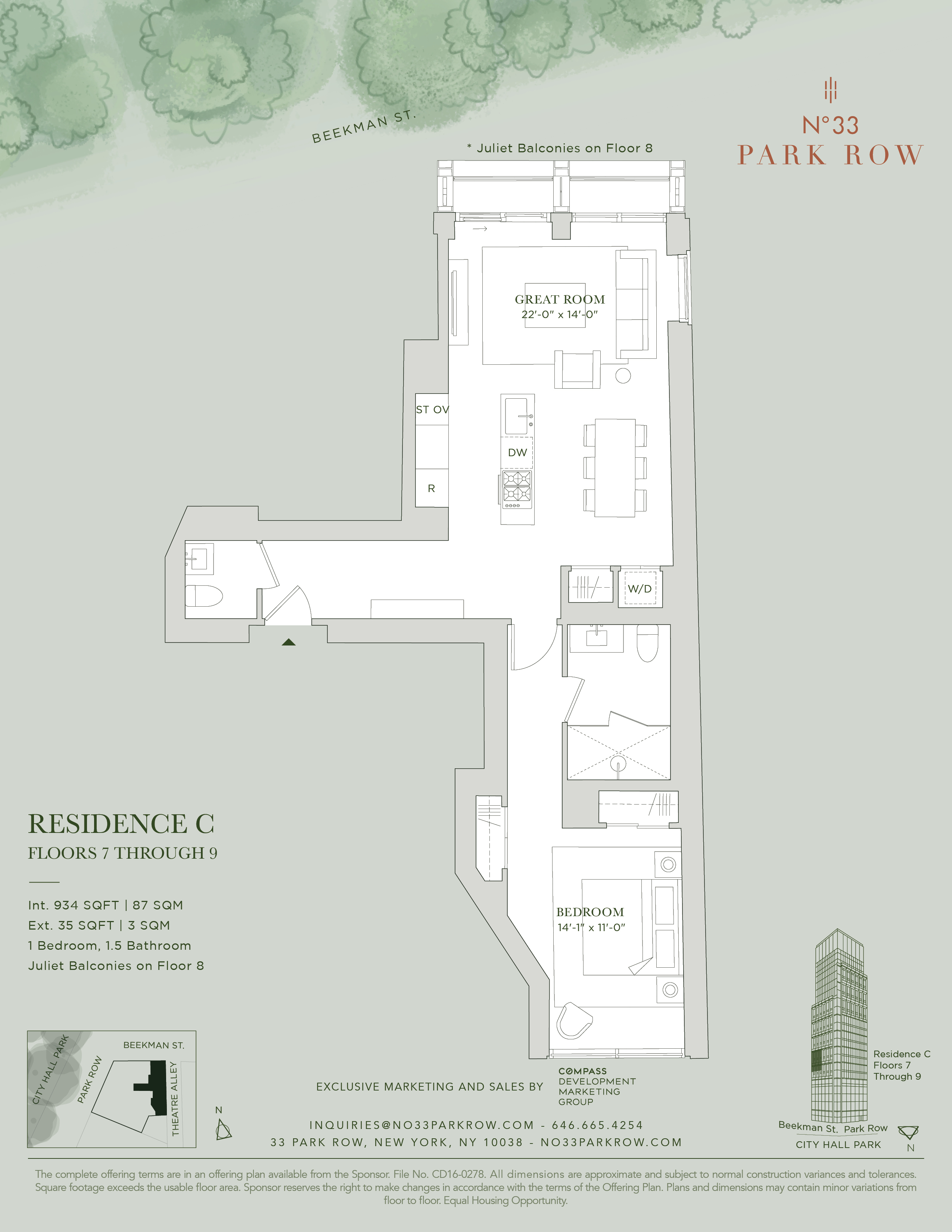 Floorplan for 33 Park Row, 8C