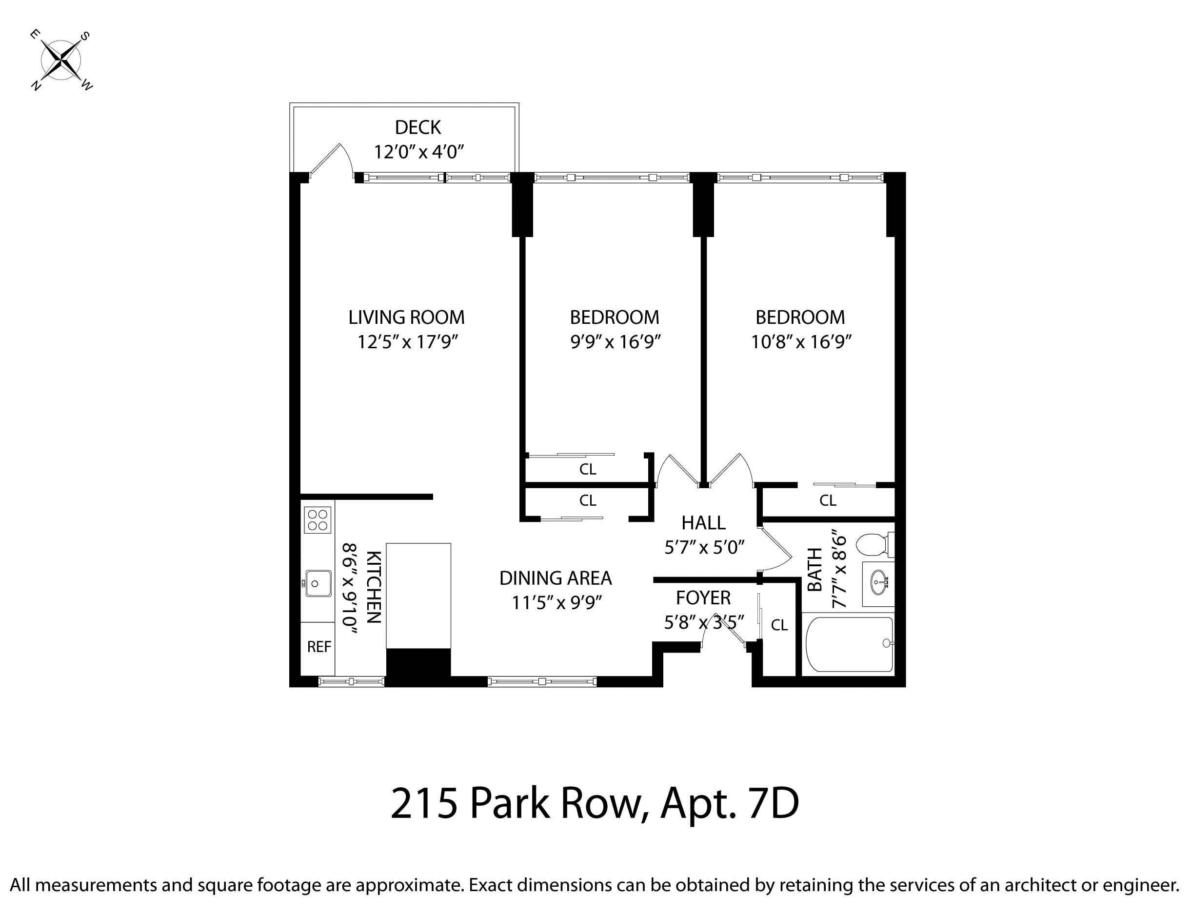 Floorplan for 215 Park Row, 7-D
