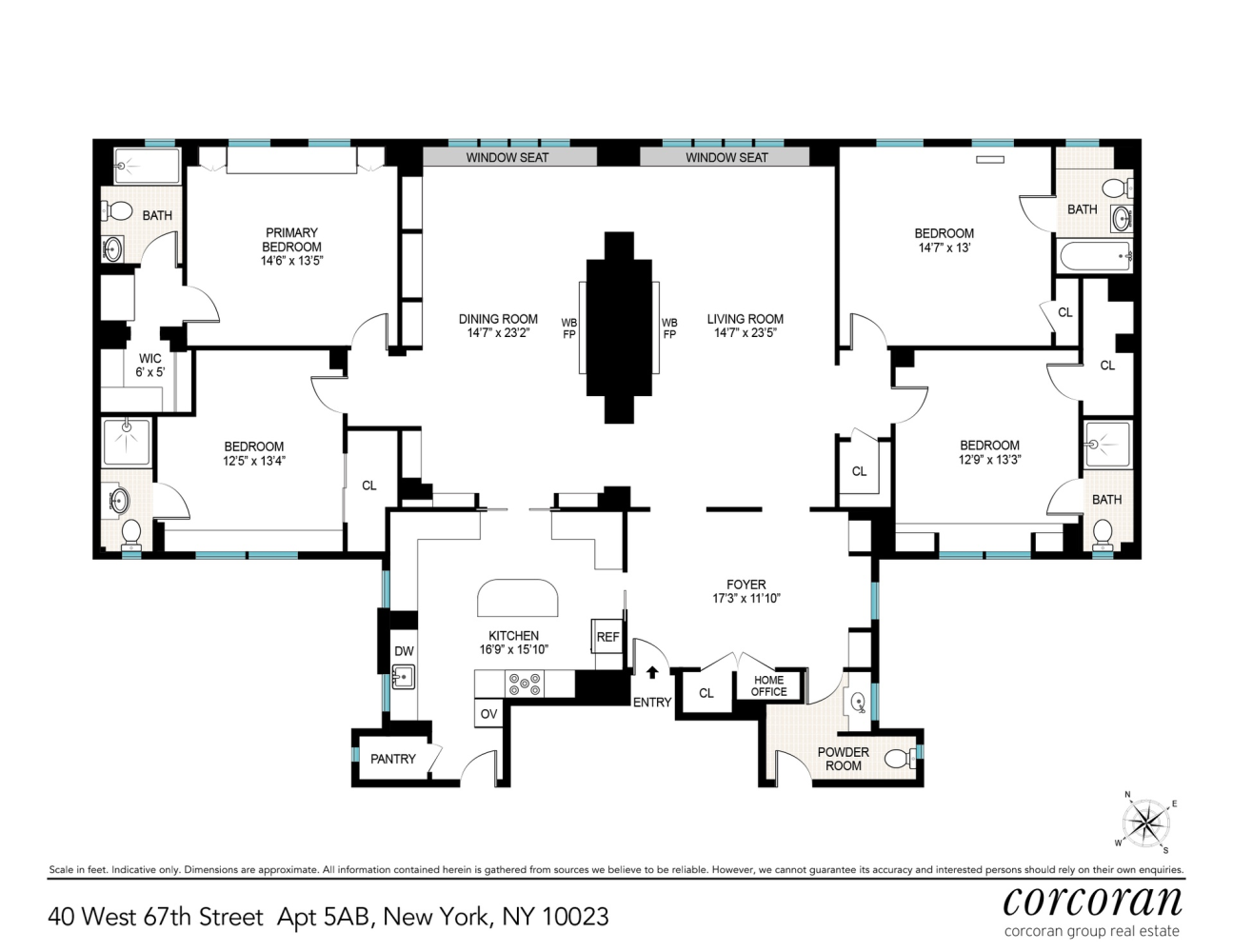 Floorplan for 40 West 67th Street, 5AB