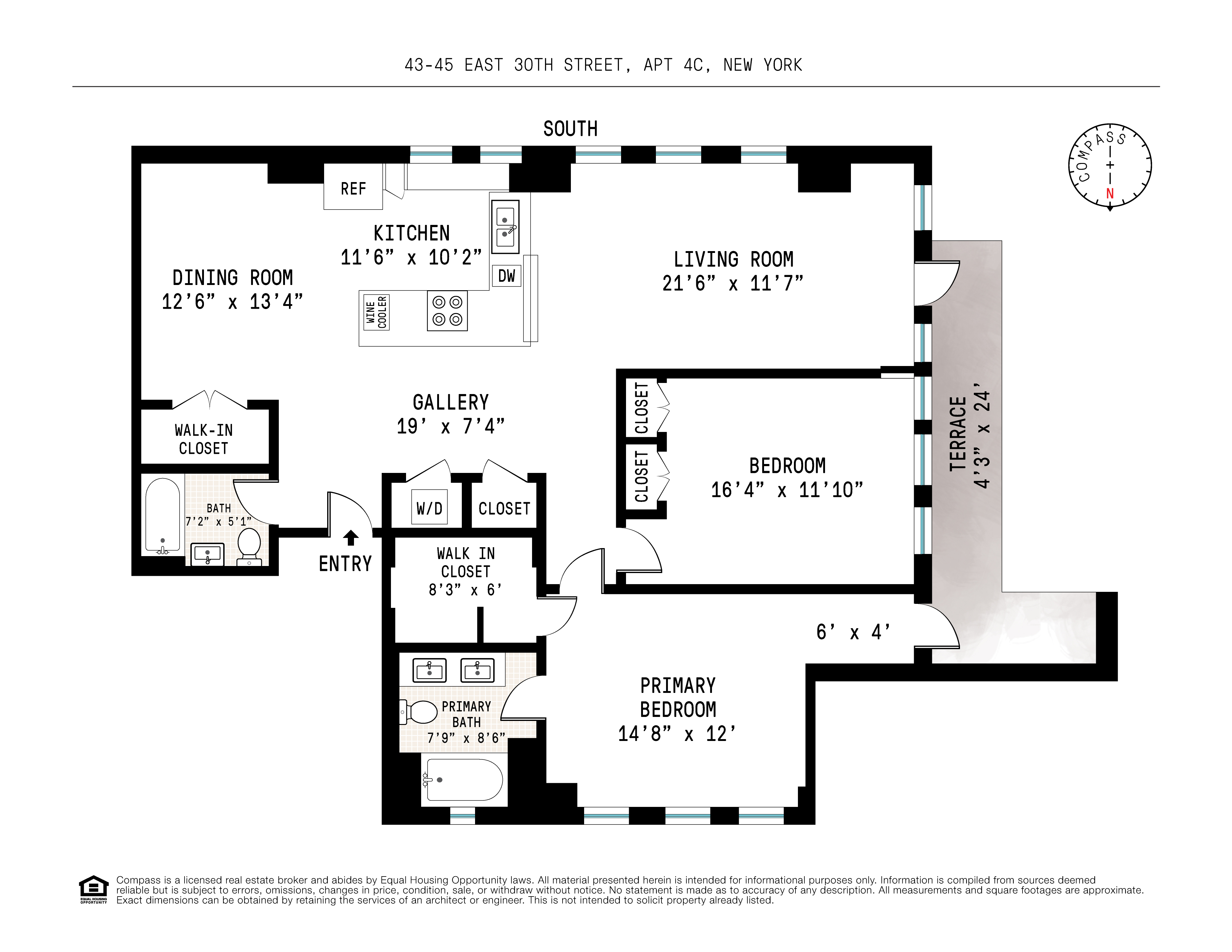 Floorplan for East 30th Street, 4C