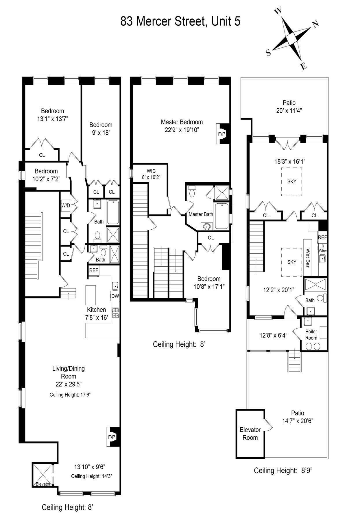 Floorplan for 83 Mercer Street, PH