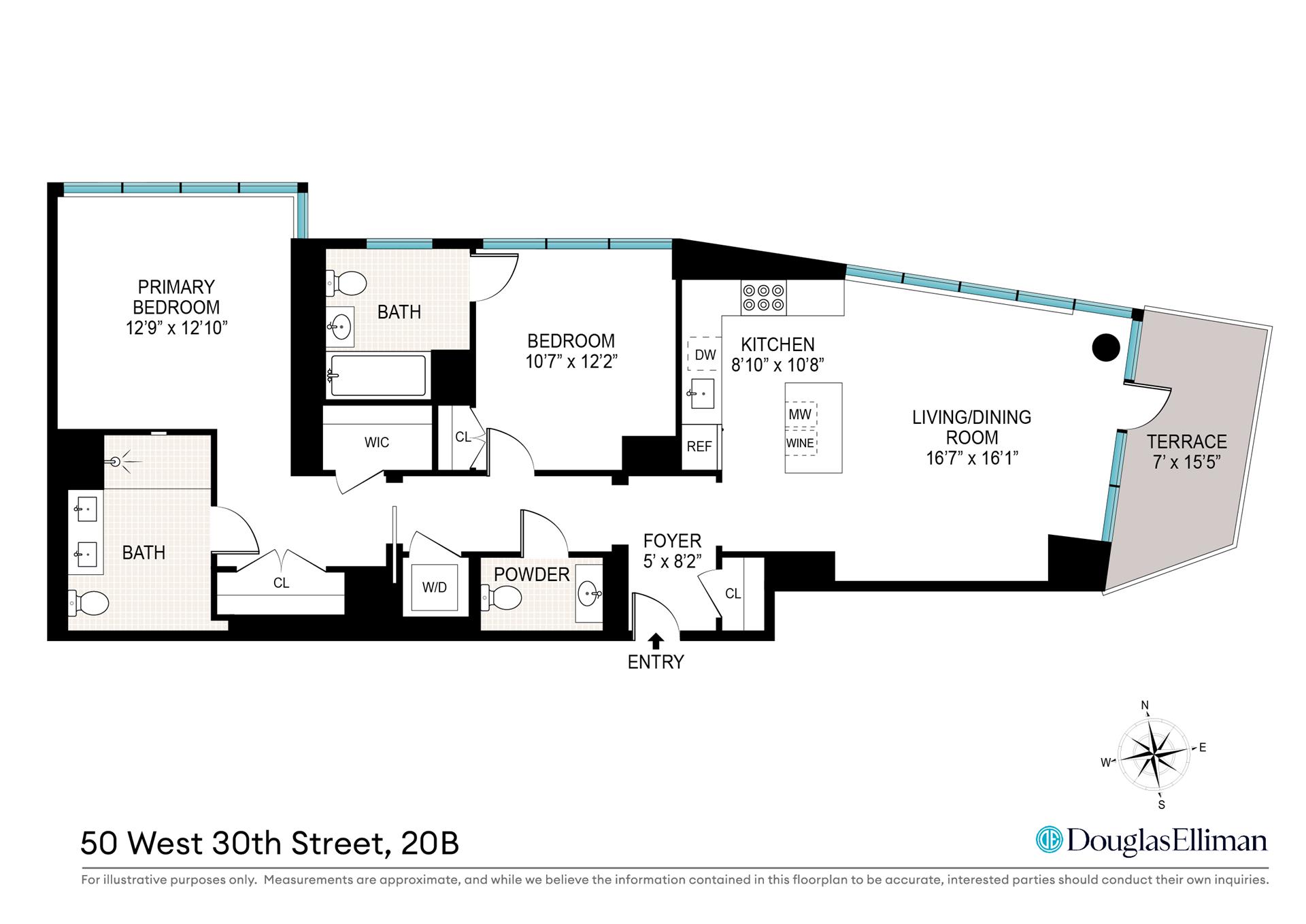 Floorplan for 50 West 30th Street, 20B