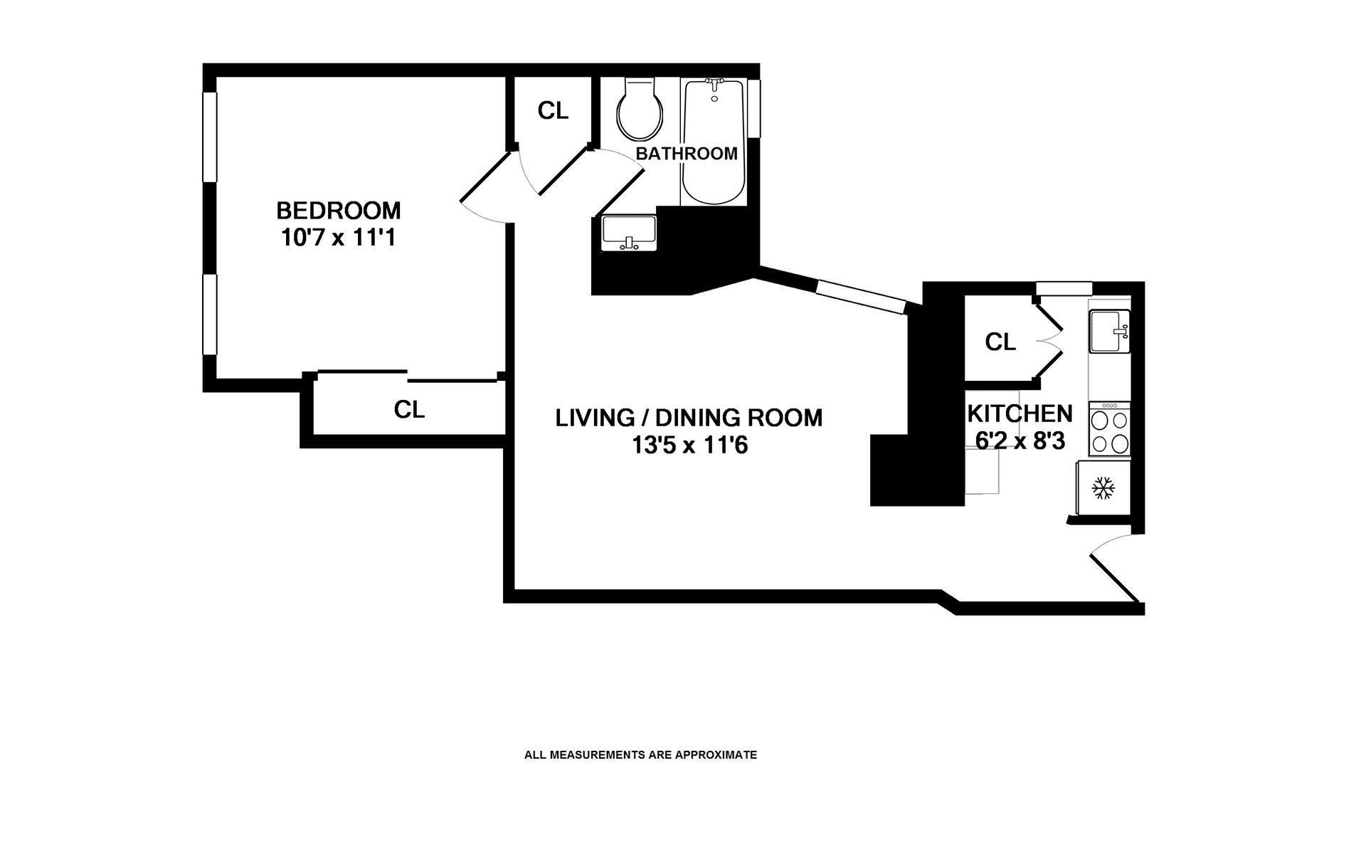 Floorplan for 443 West 151st Street, 2A