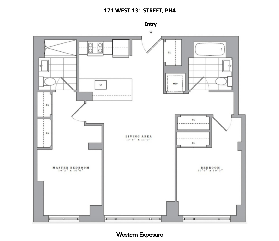 Floorplan for 171 West 131st Street, PH4