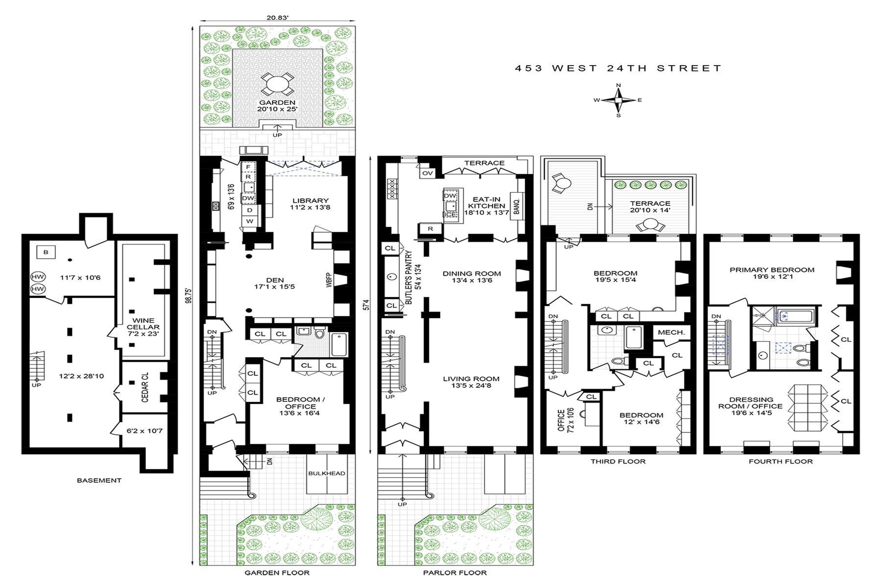 Floorplan for 453 West 24th Street