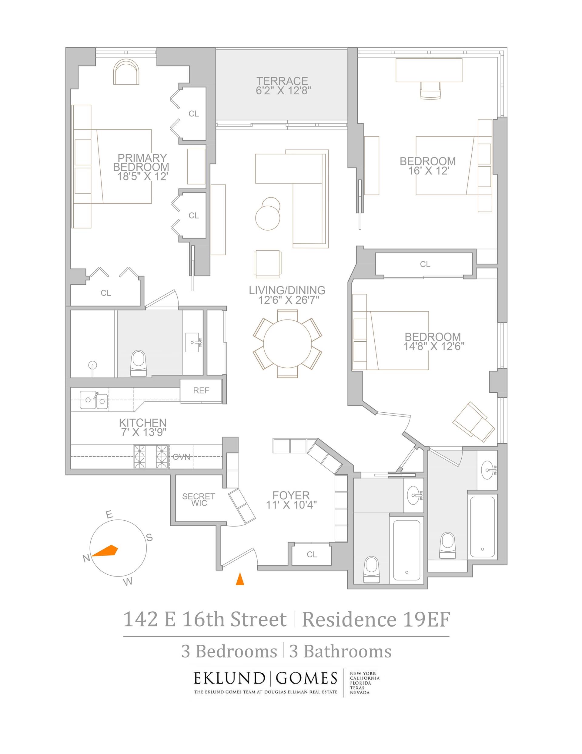 Floorplan for 142 East 16th Street, 19EF