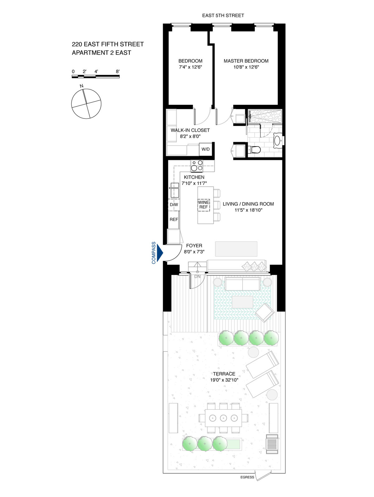 Floorplan for 220 East 5th Street, 2E