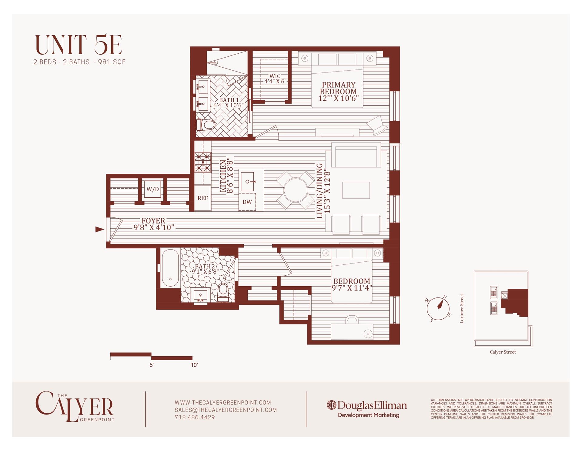 Floorplan for 171 Calyer Street, 5E