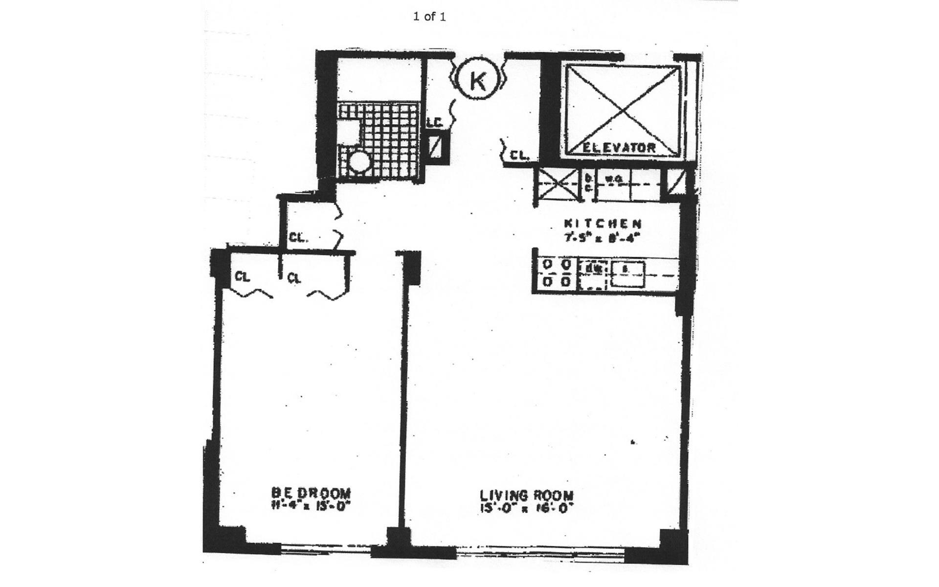 Floorplan for 220 East 60th Street, 14K