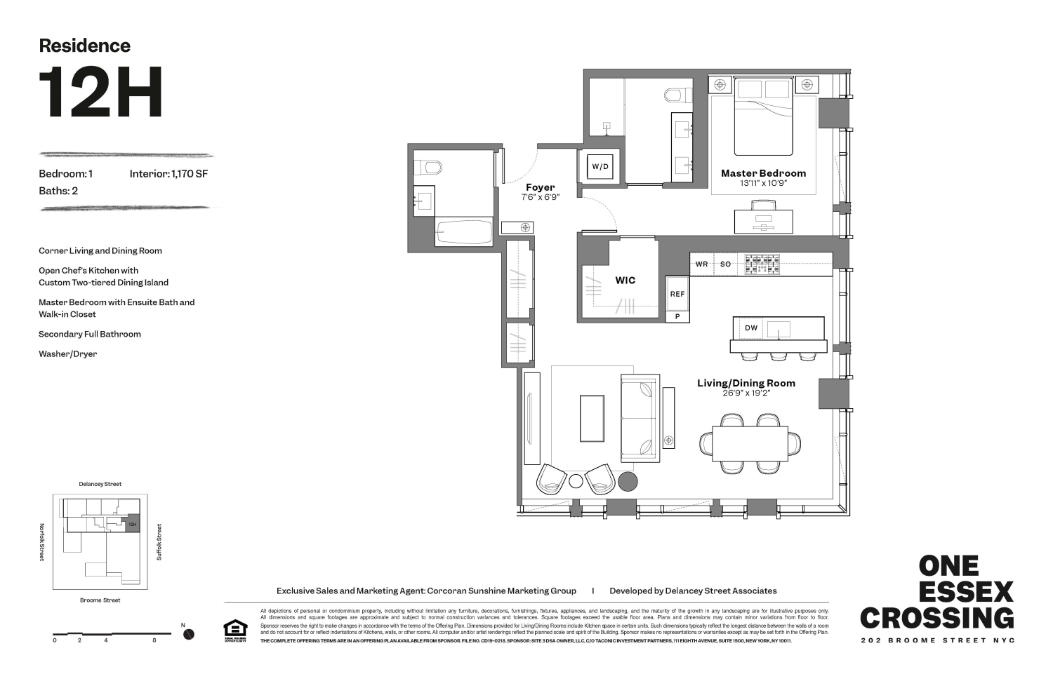 Floorplan for 202 Broome Street, 12H