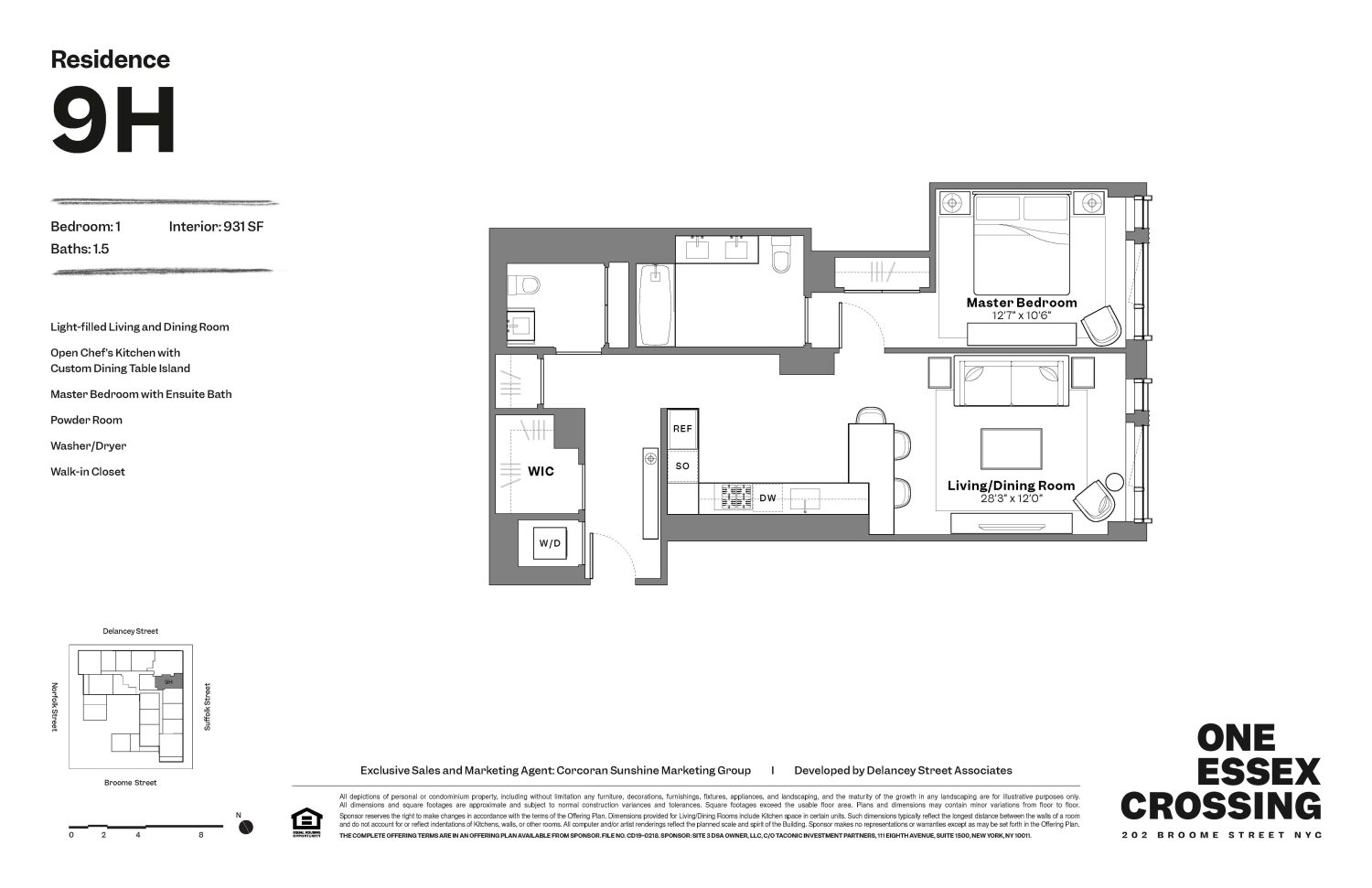 Floorplan for 202 Broome Street, 9H