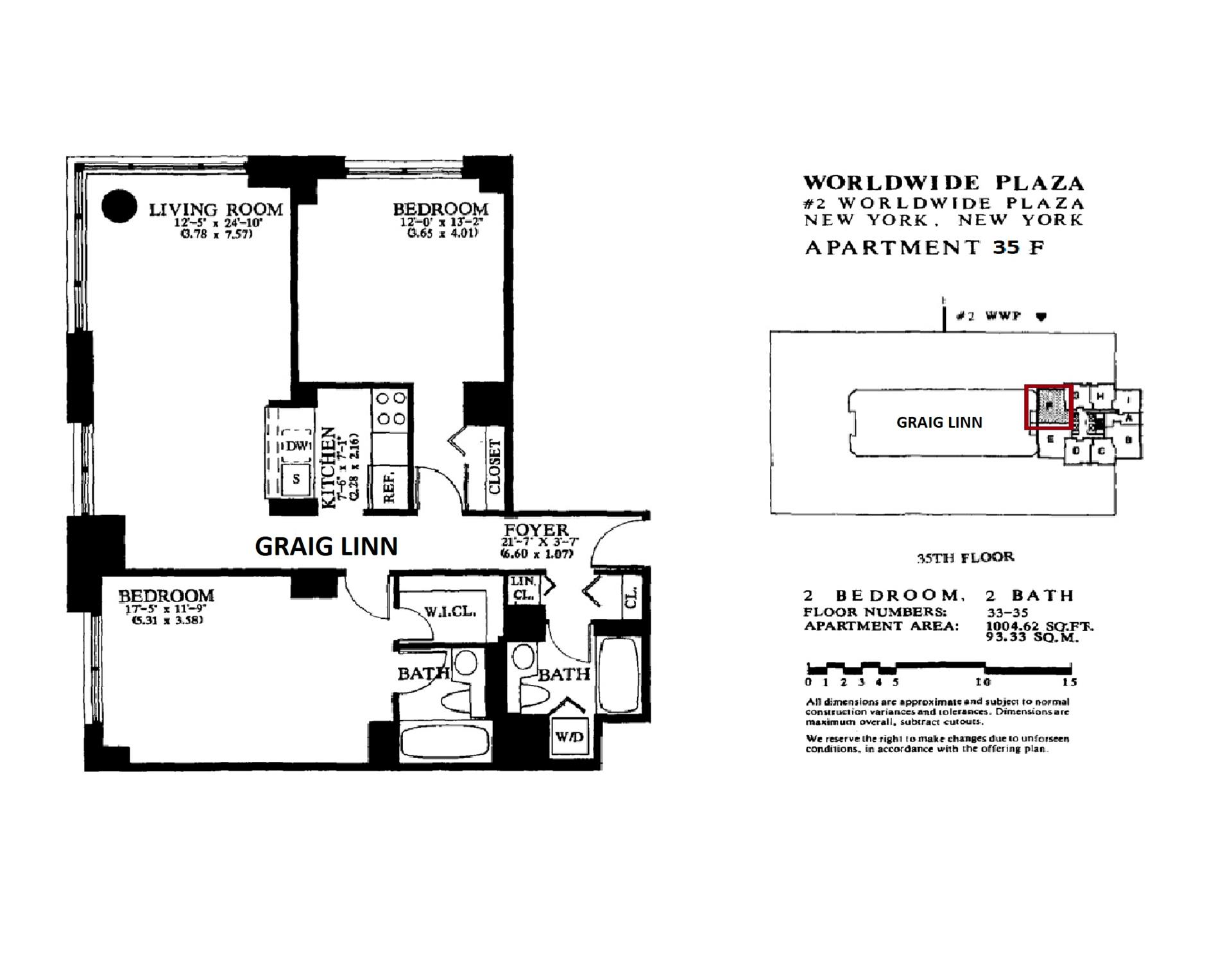 Floorplan for 350 West 50th Street, 35F