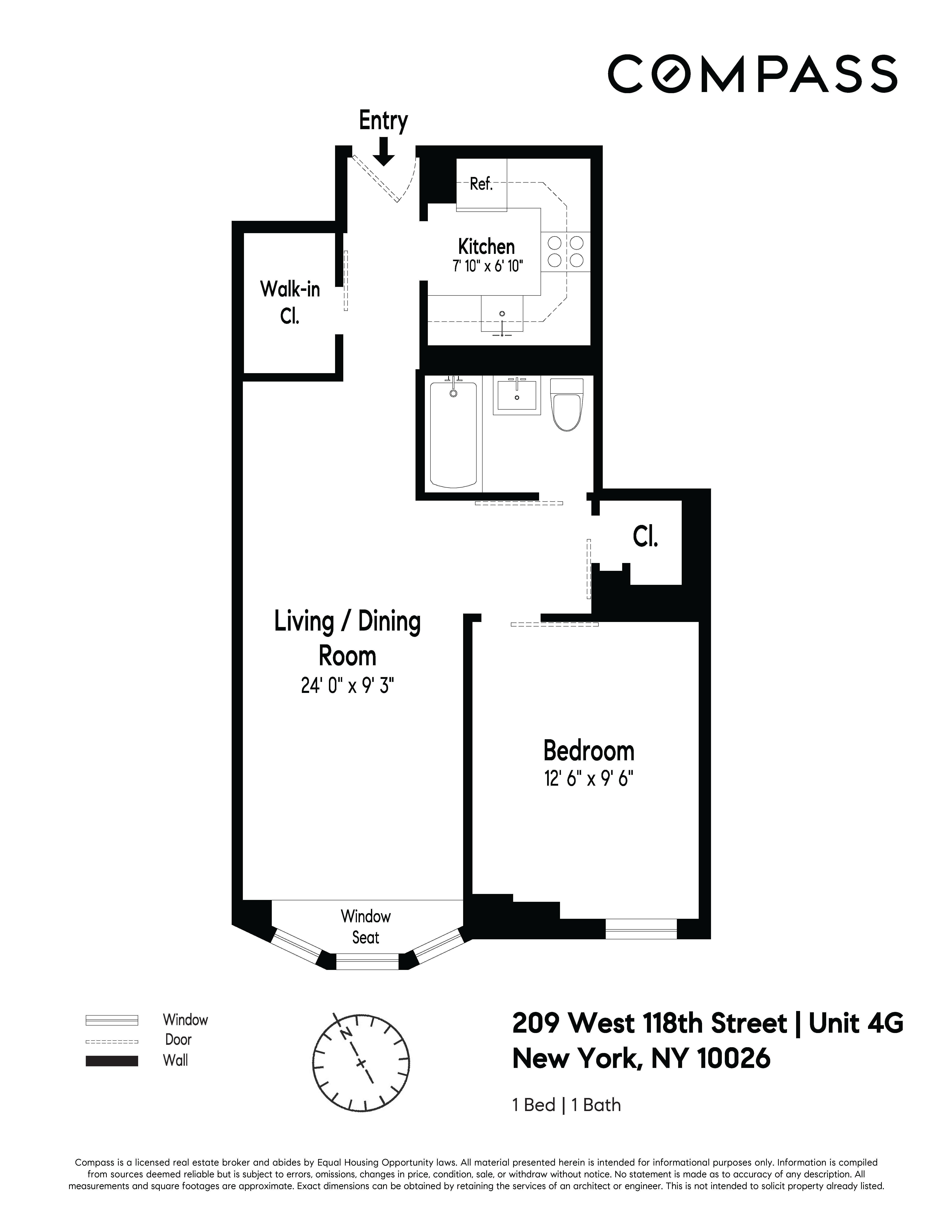 Floorplan for 209 West 118th Street, 4G