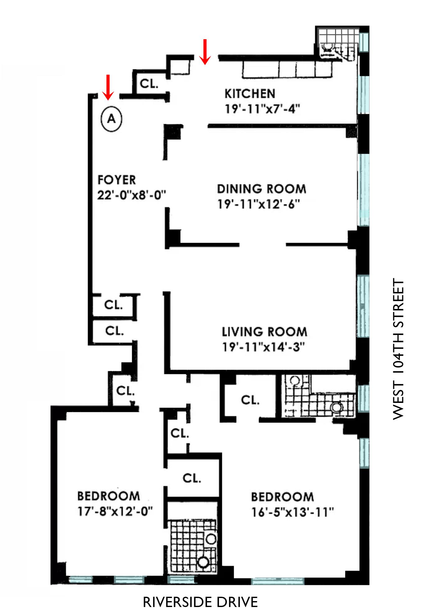 Floorplan for 320 Riverside Drive, 2-A