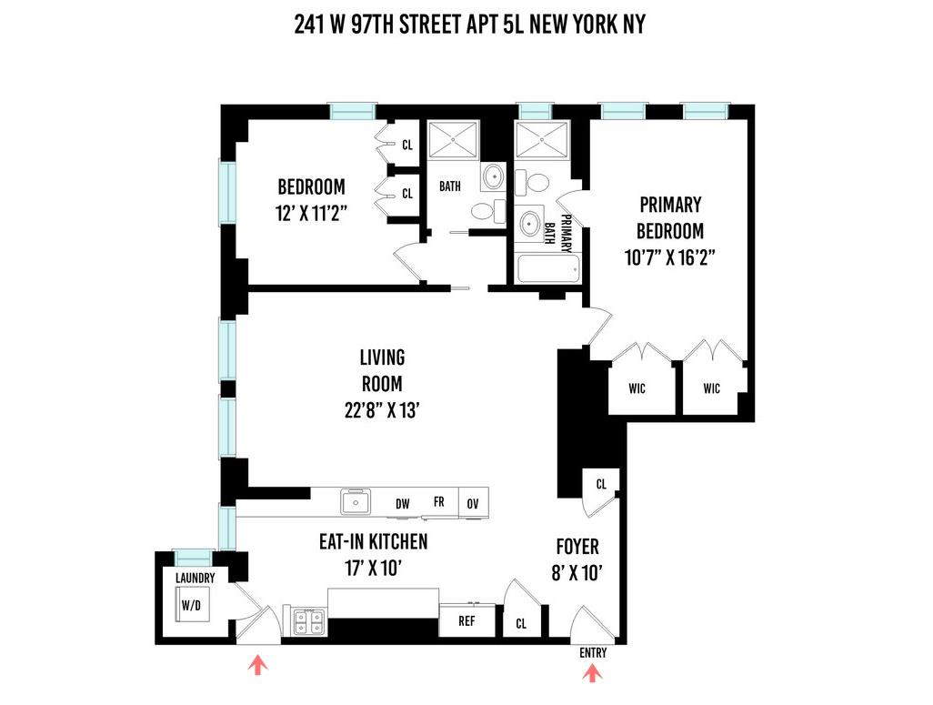 Floorplan for 241 West 97th Street, 5-L