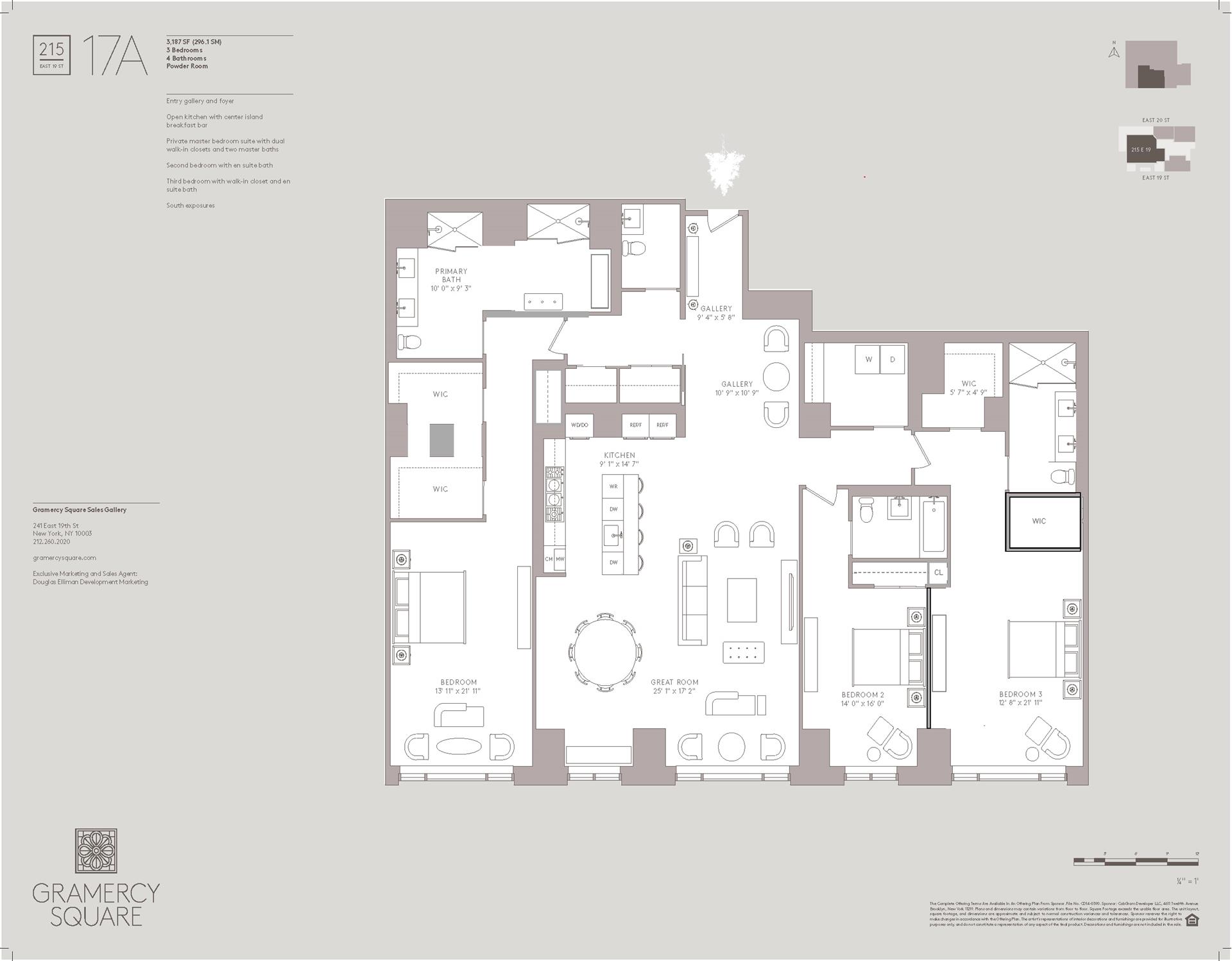 Floorplan for 215 East 19th Street, 17A