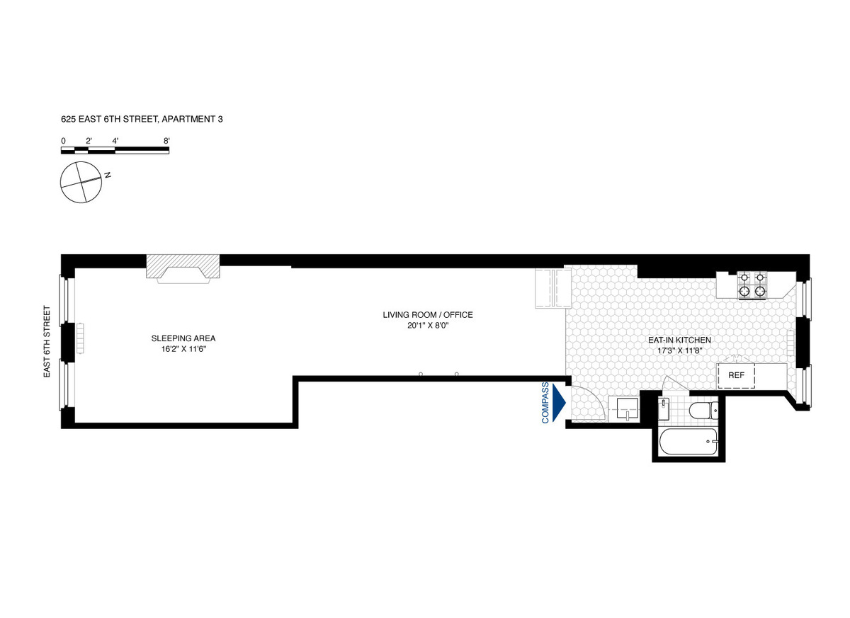 Floorplan for 625 East 6th Street, 3