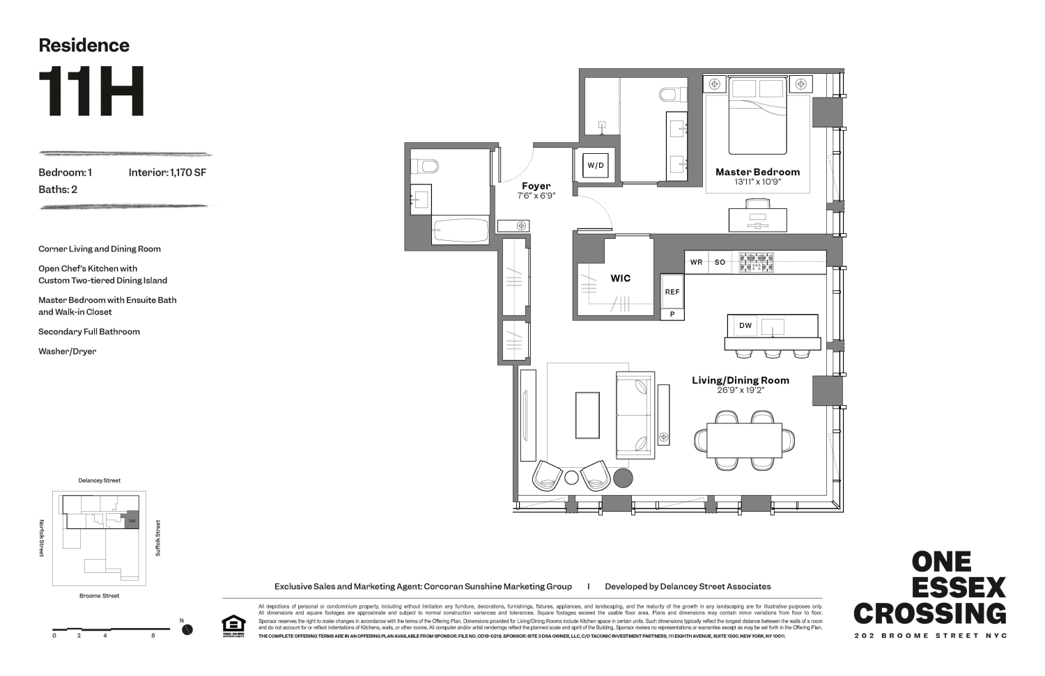 Floorplan for 202 Broome Street, 11H